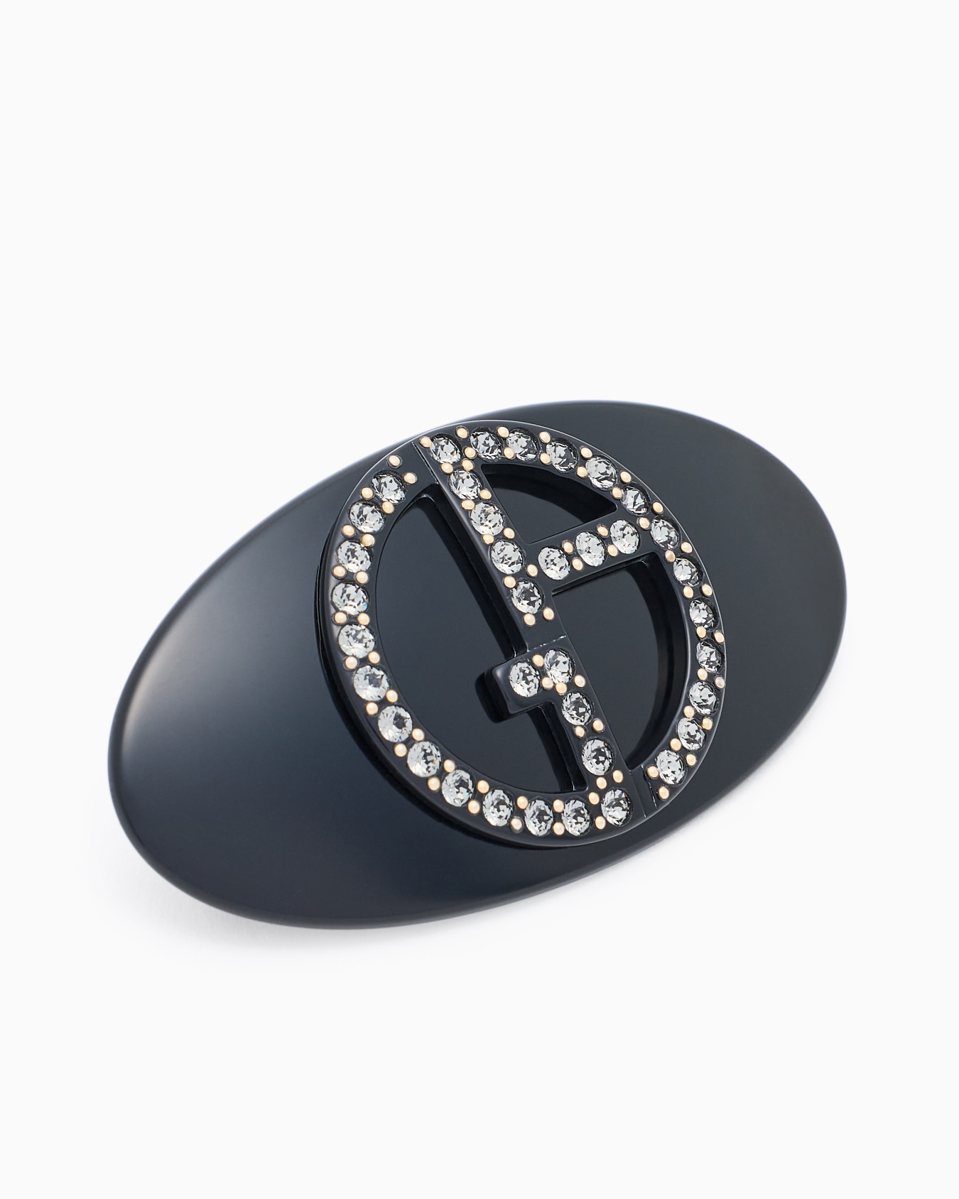 Hair clip with crystal logo Slide 1