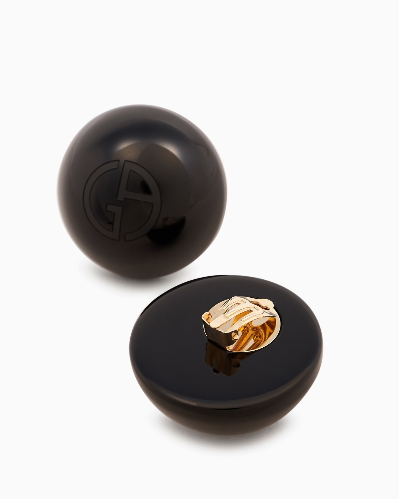 Orecchini a boule con logo GA impresso Slide 1