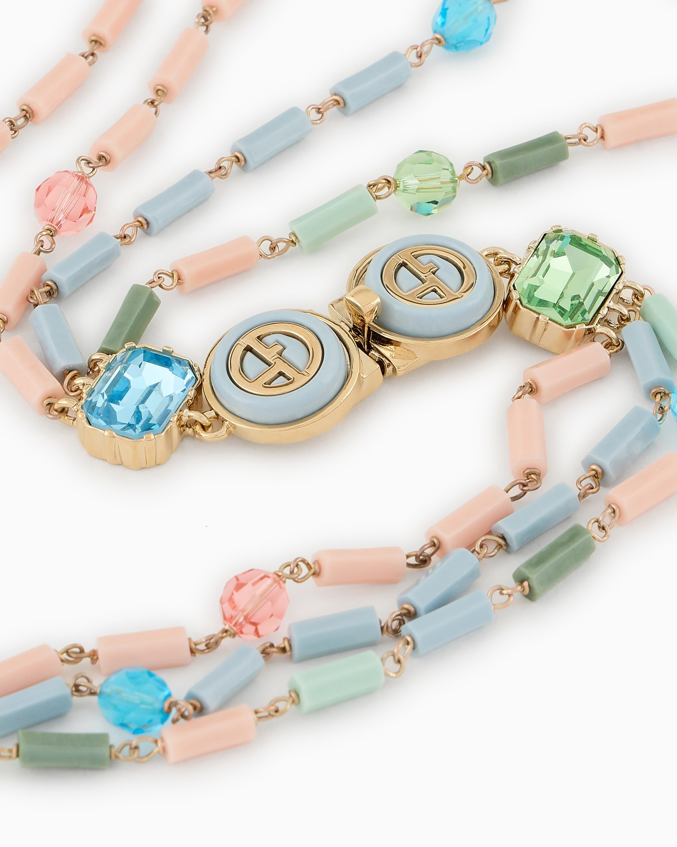 Collier multi-rangs en résine et cristal Diapositive 1