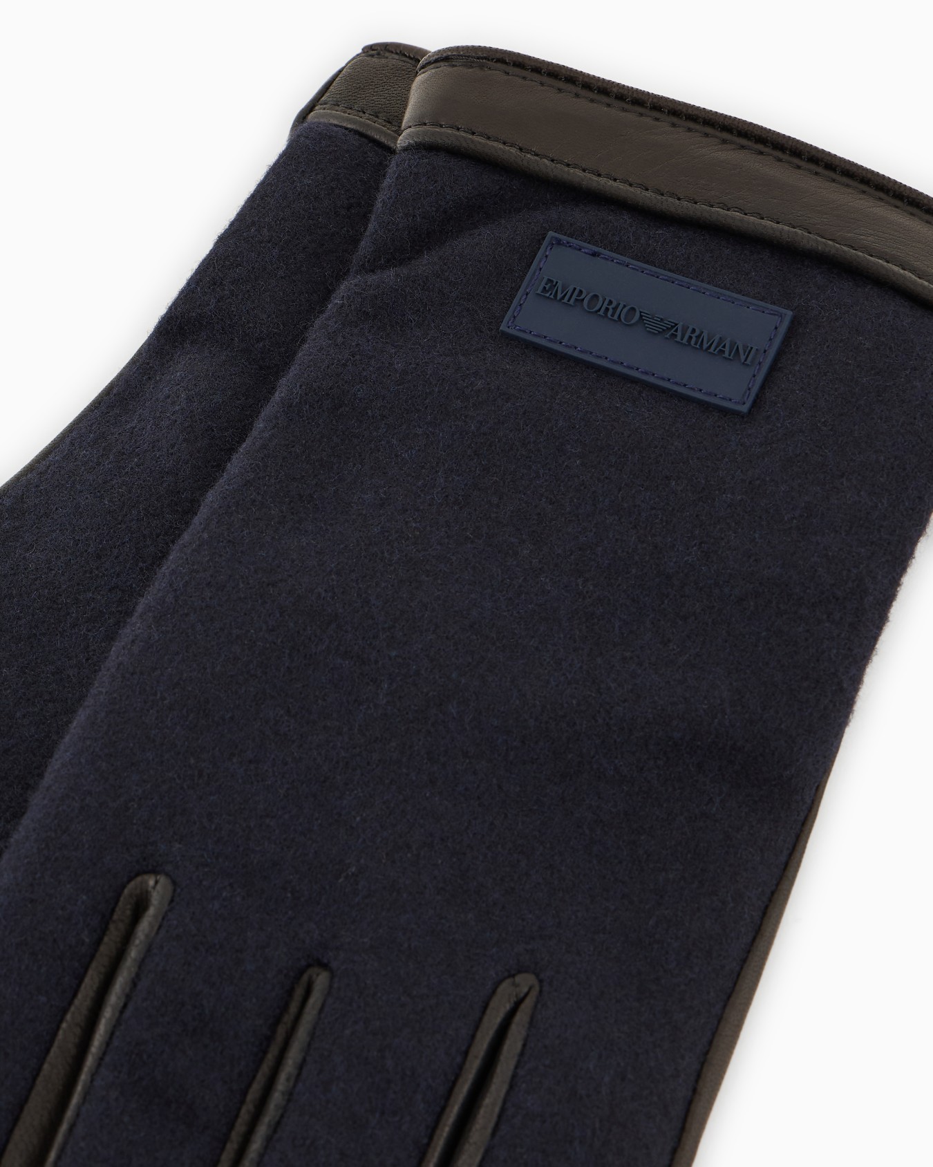 Nappa leather and wool cloth gloves Slide 1