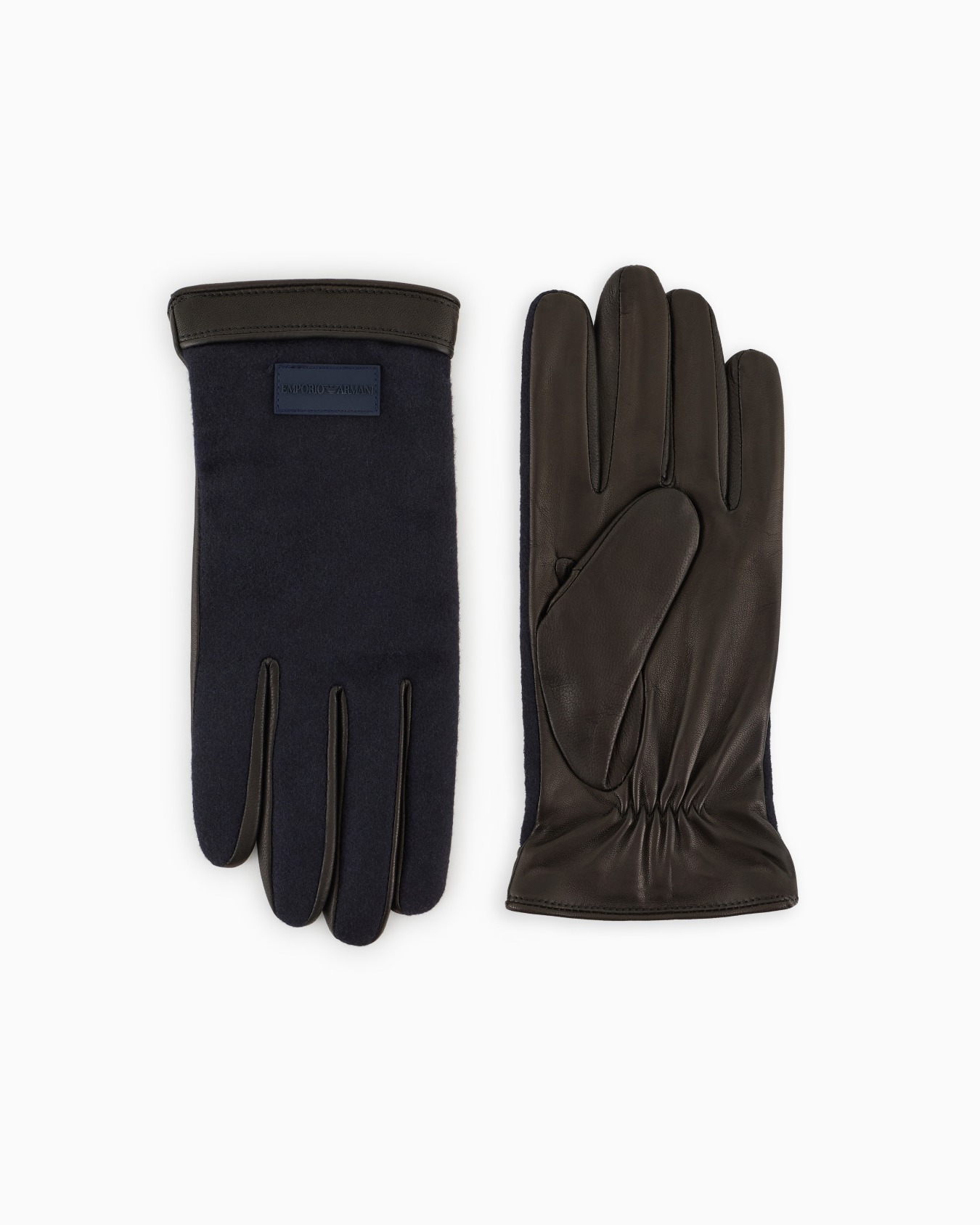 Nappa leather and wool cloth gloves Slide 0