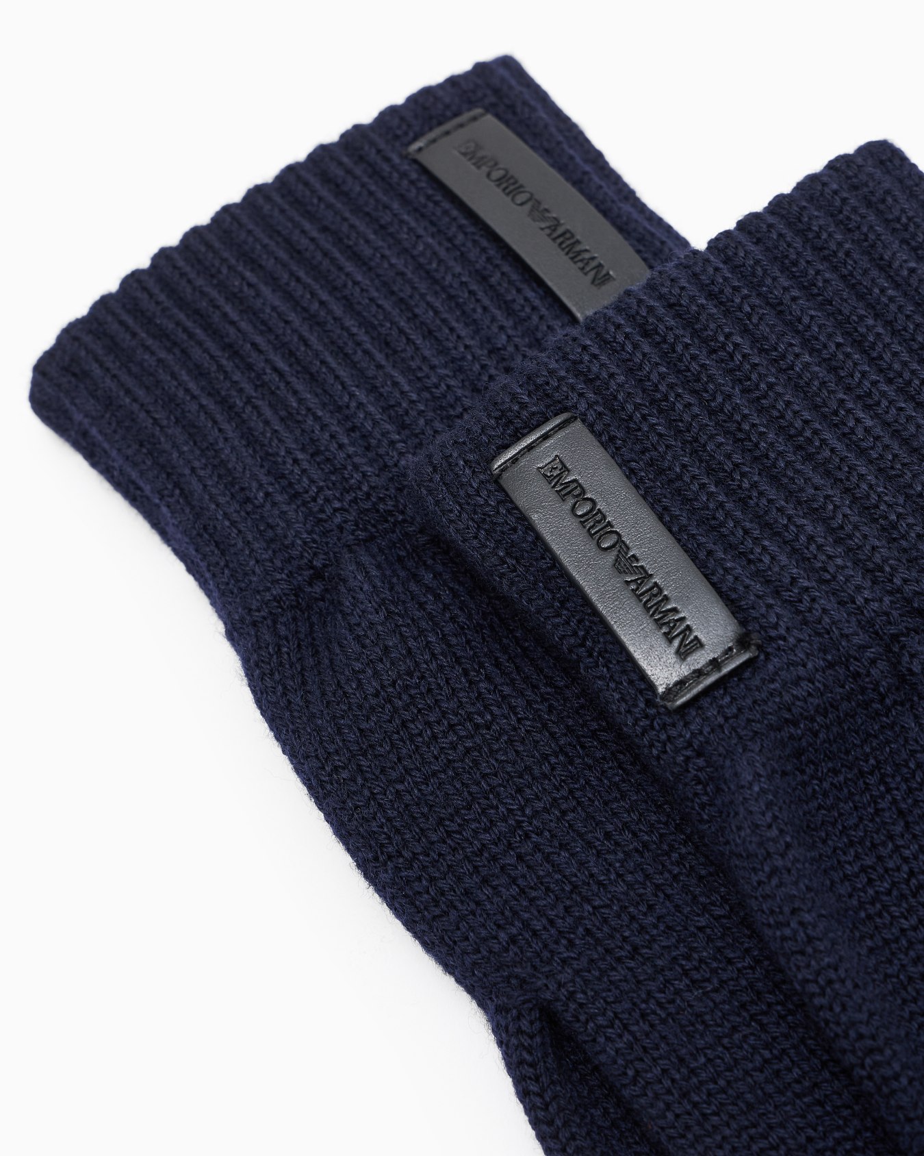 Plain-knit virgin wool touchscreen gloves Slide 1