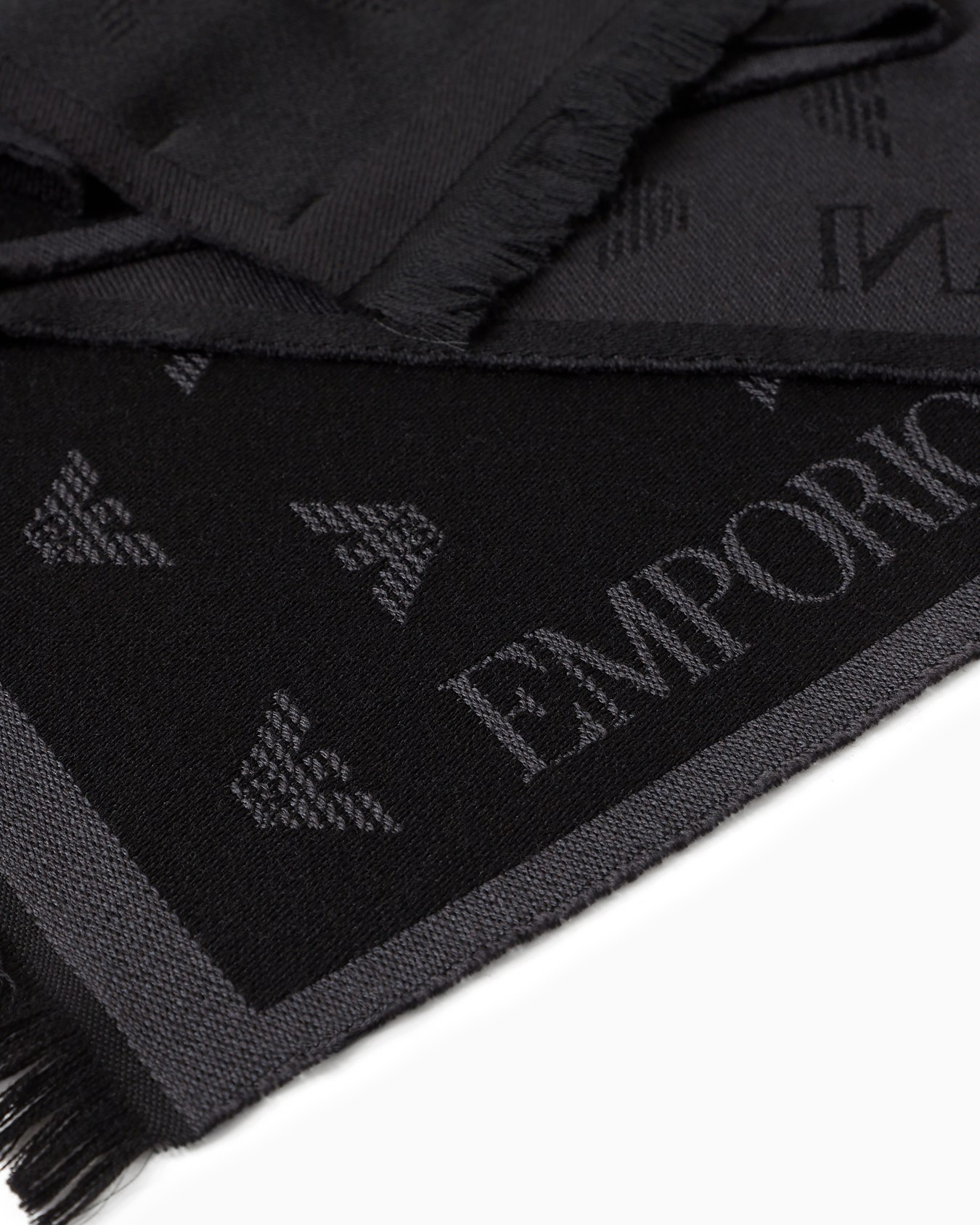 Bufanda de lana con motivo integral de águila en tejido jacquard Diapositiva 1