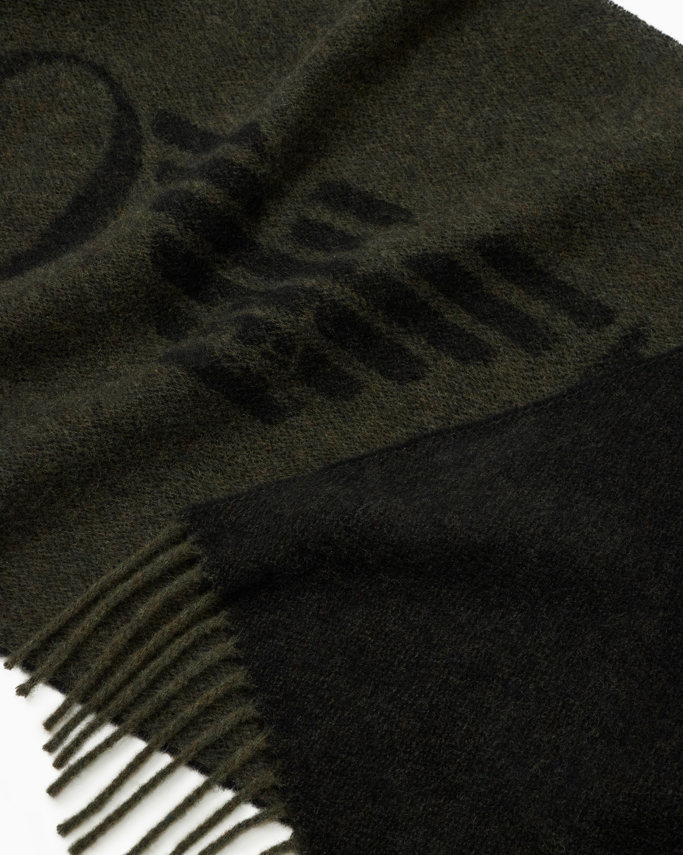 Two-tone wool scarf with oversized lettering Slide 1