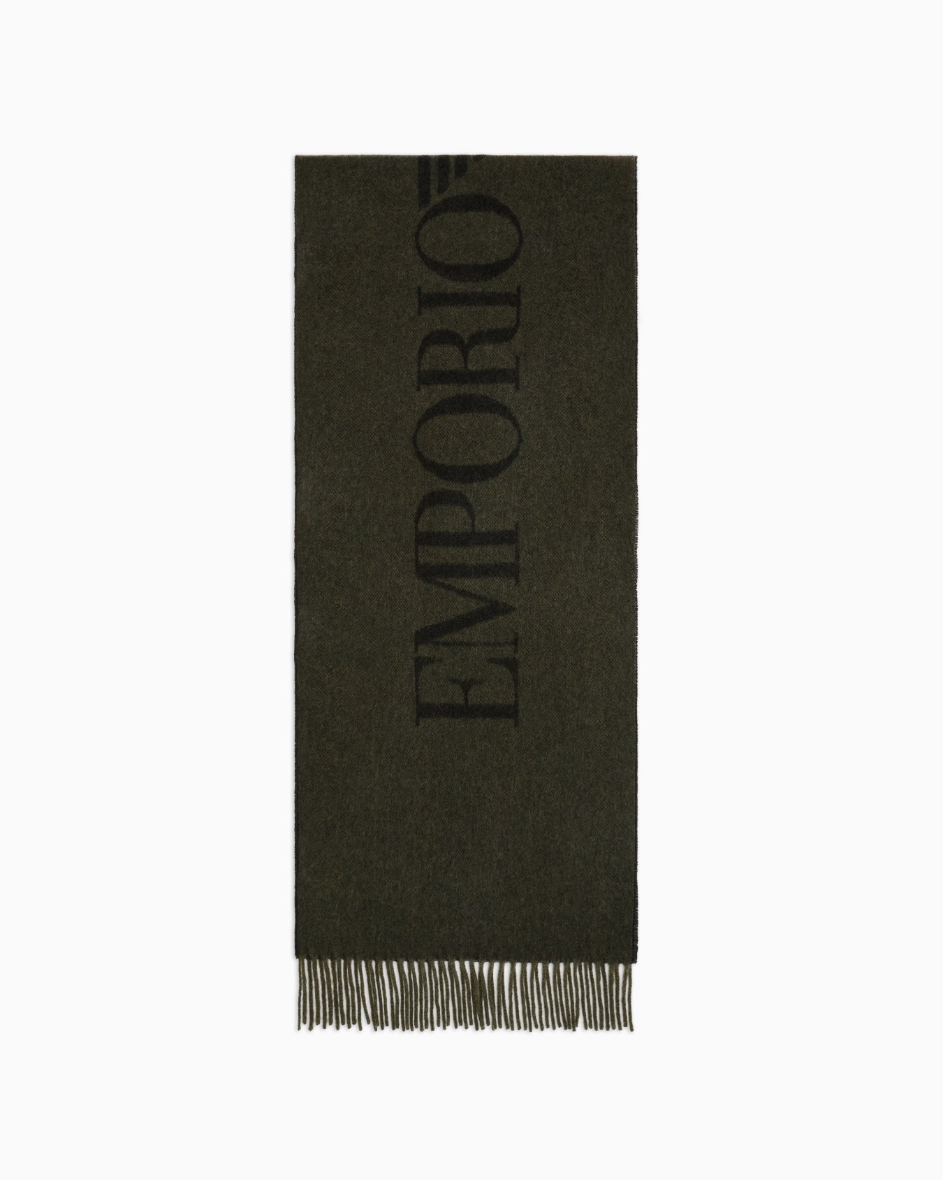 Two-tone wool scarf with oversized lettering Slide 0