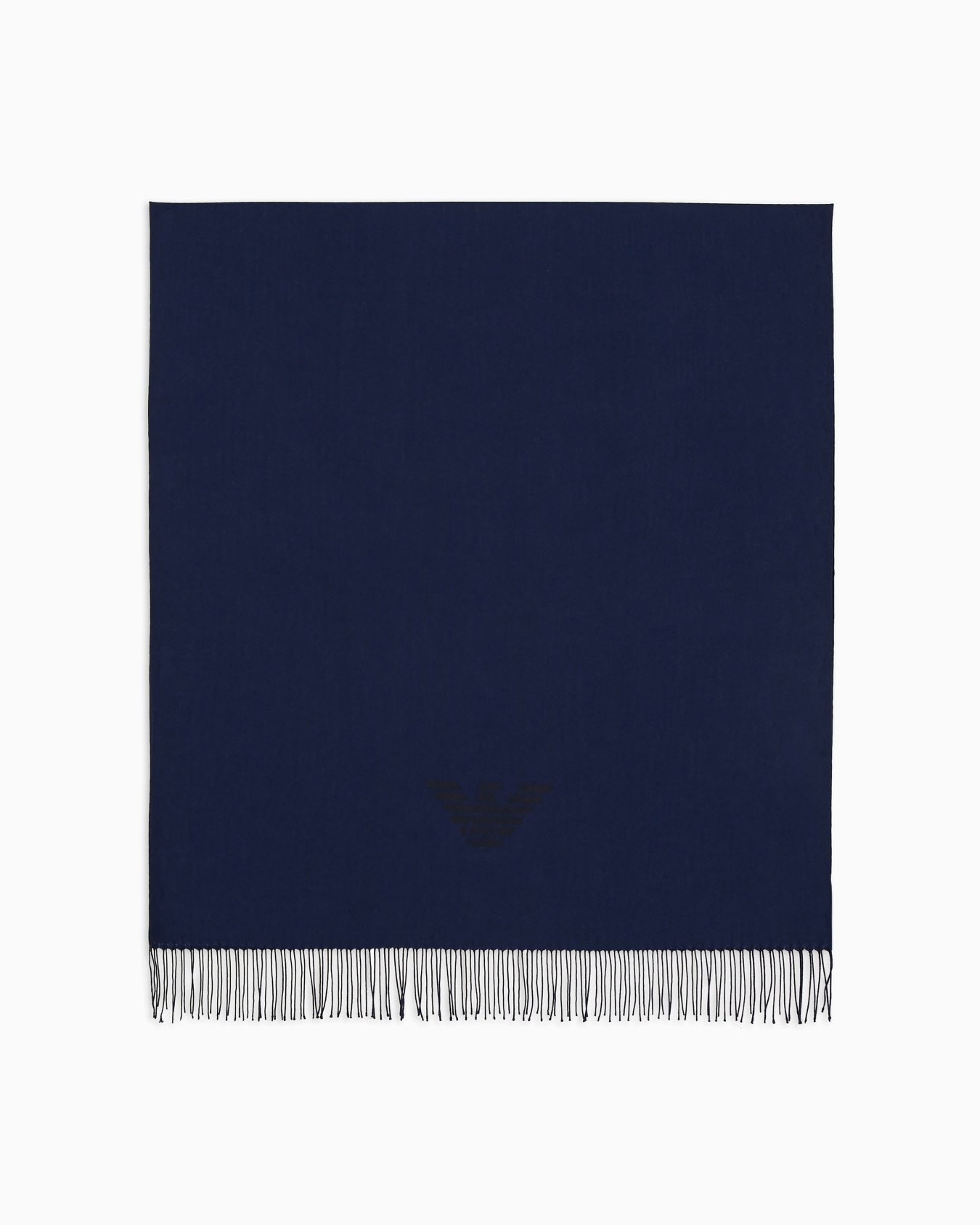 Fringed scarf with eagle print Slide 0