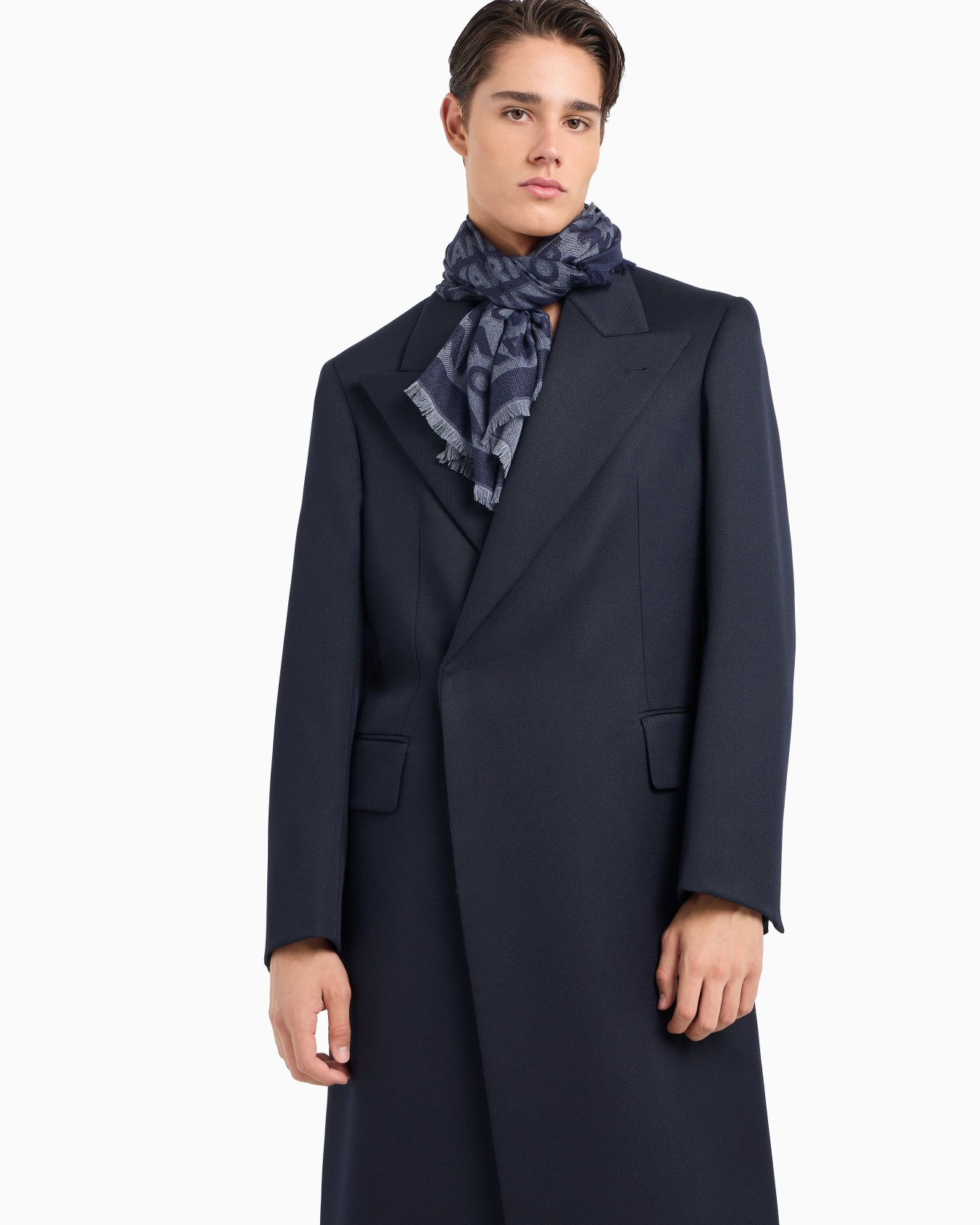 Viscose-blend foulard with Emporio Armani Milano print Slide 2