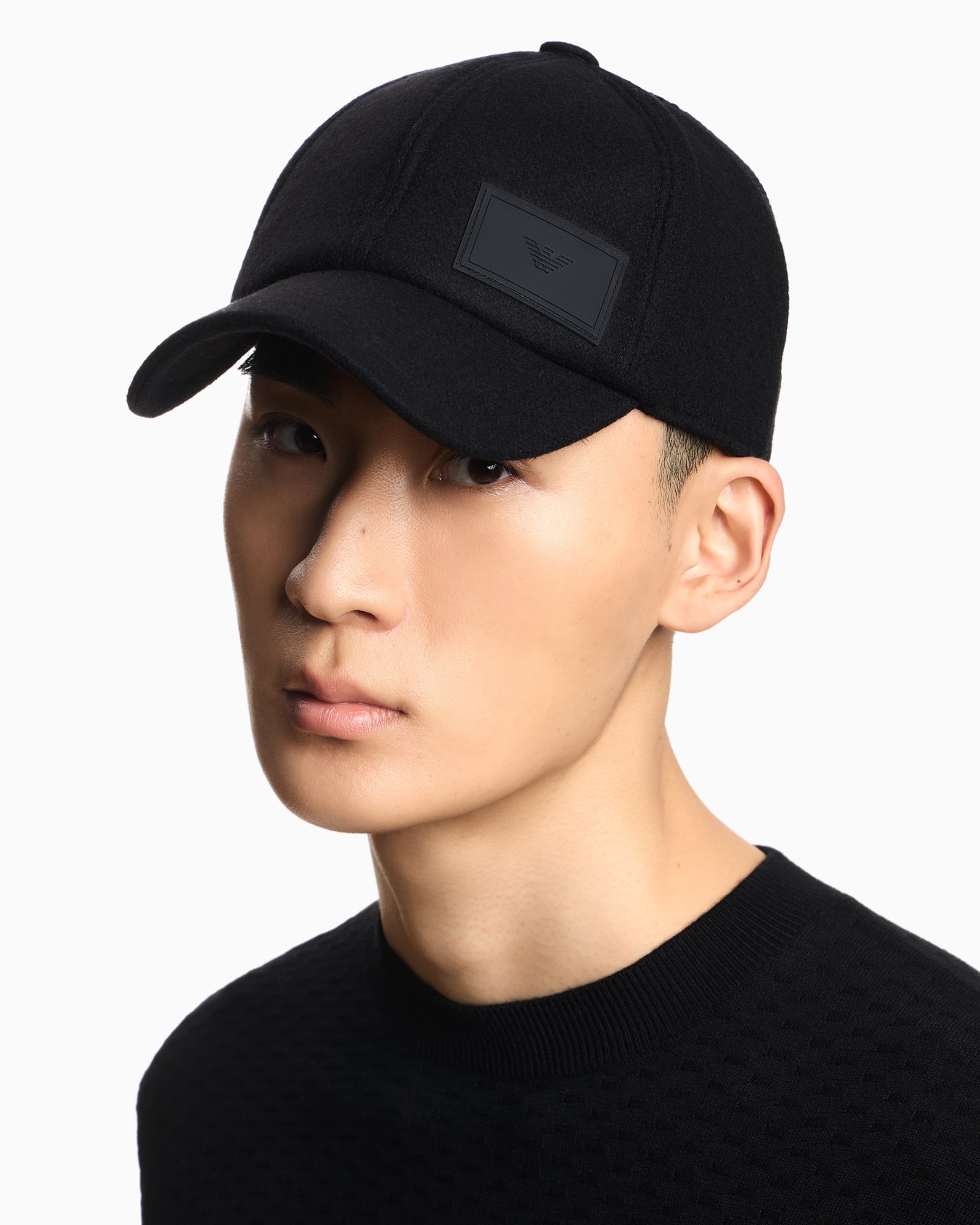 Wool knit and cloth baseball cap Slide 4