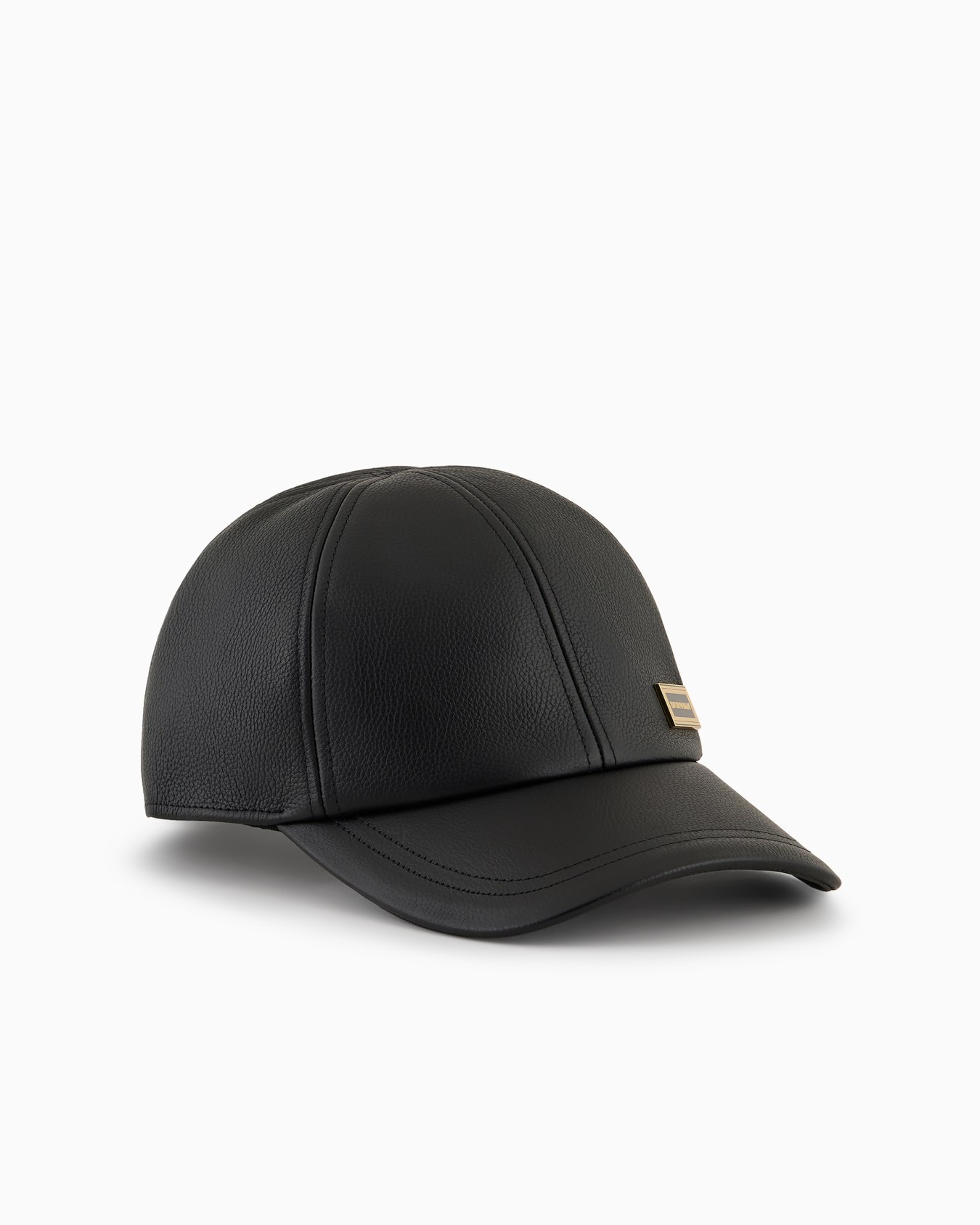 Hammered leather baseball cap Slide 0