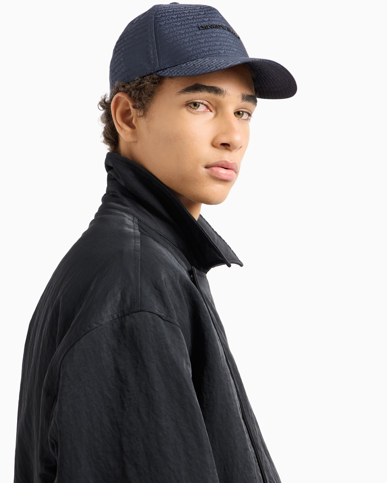 Jacquard nylon baseball cap with all-over logo lettering Slide 2