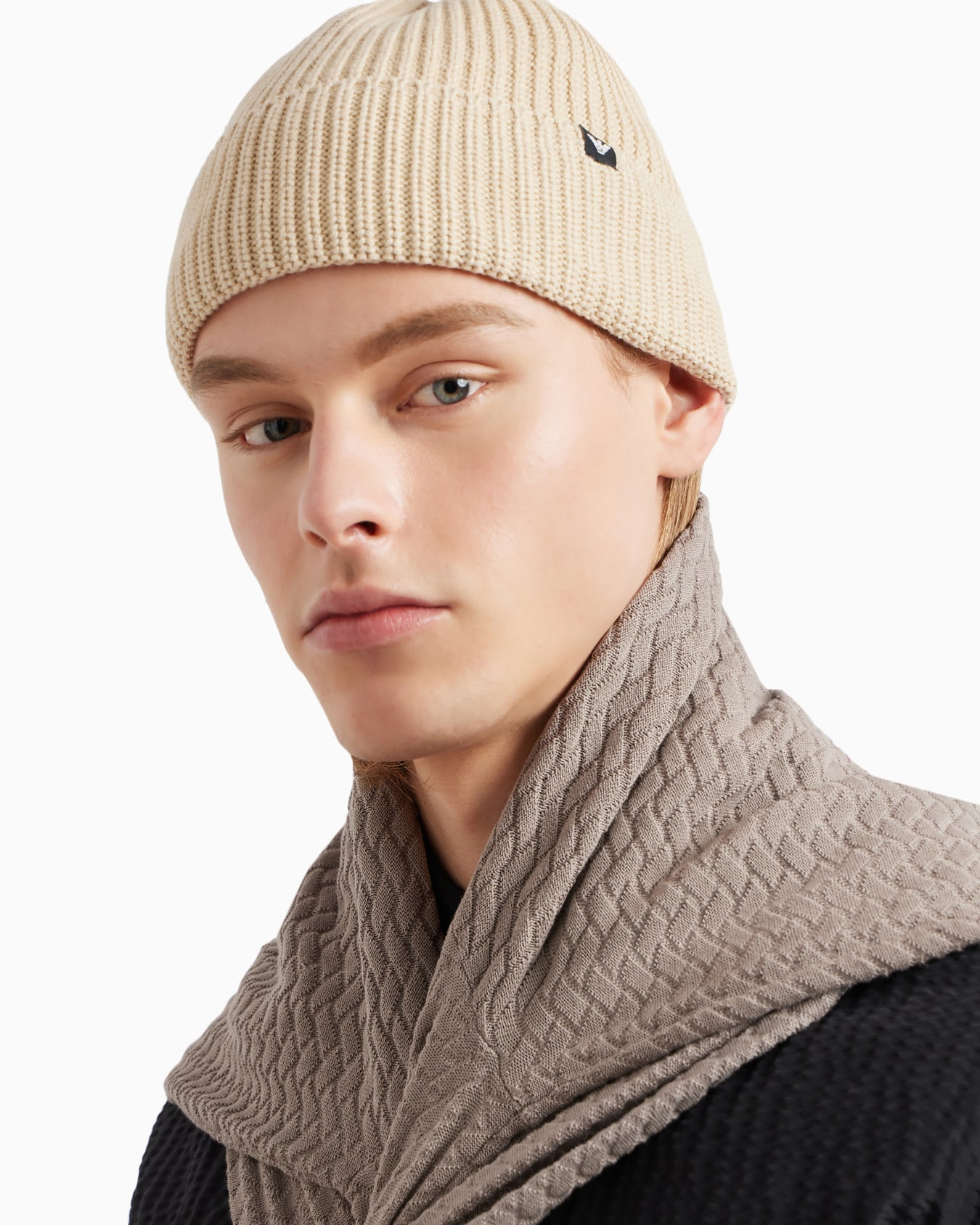 Bonnet en maille côtelée à revers Diapositive 2