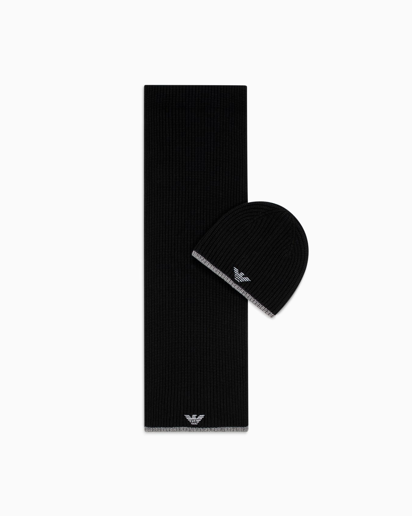 Hat and scarf set with embroidered eagle Slide 0