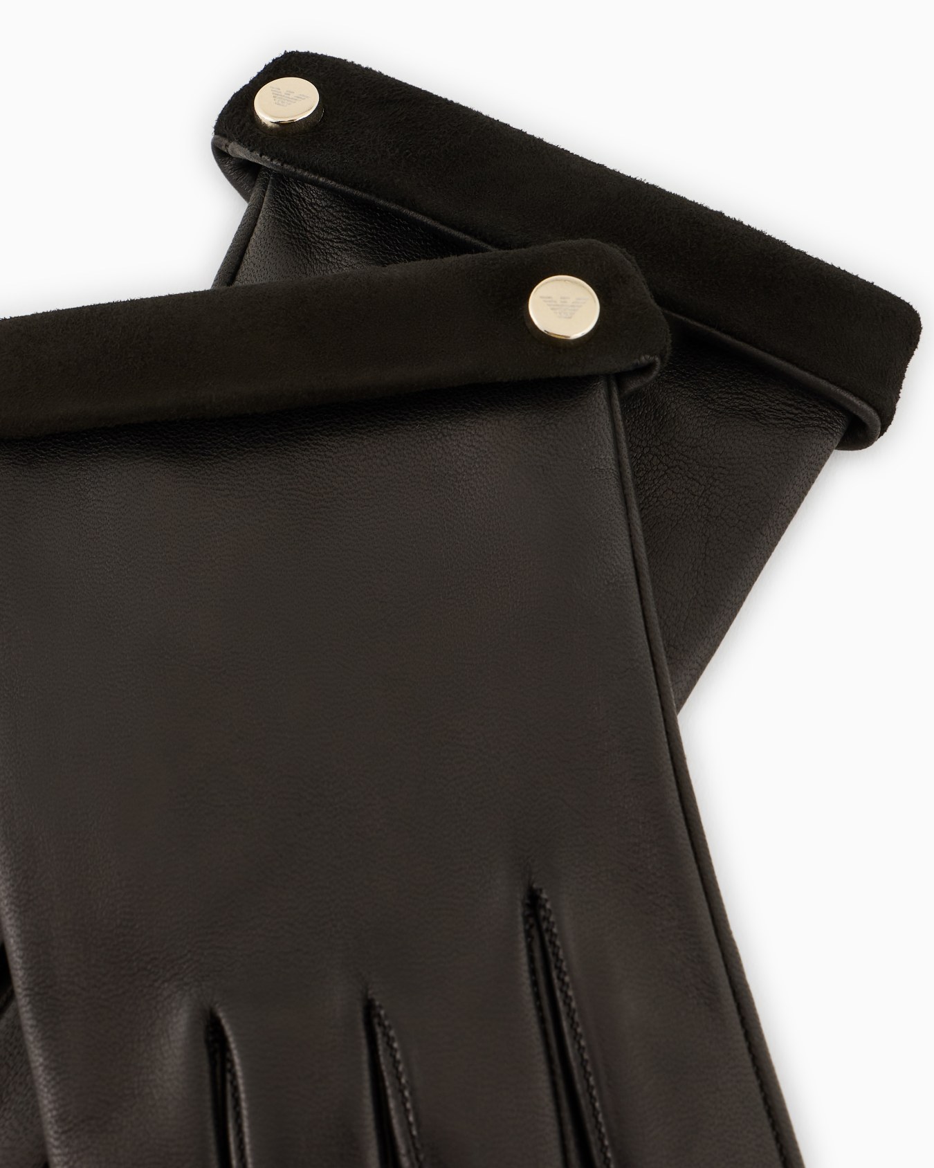 Gants en nappa avec bord en cuir suédé Diapositive 1