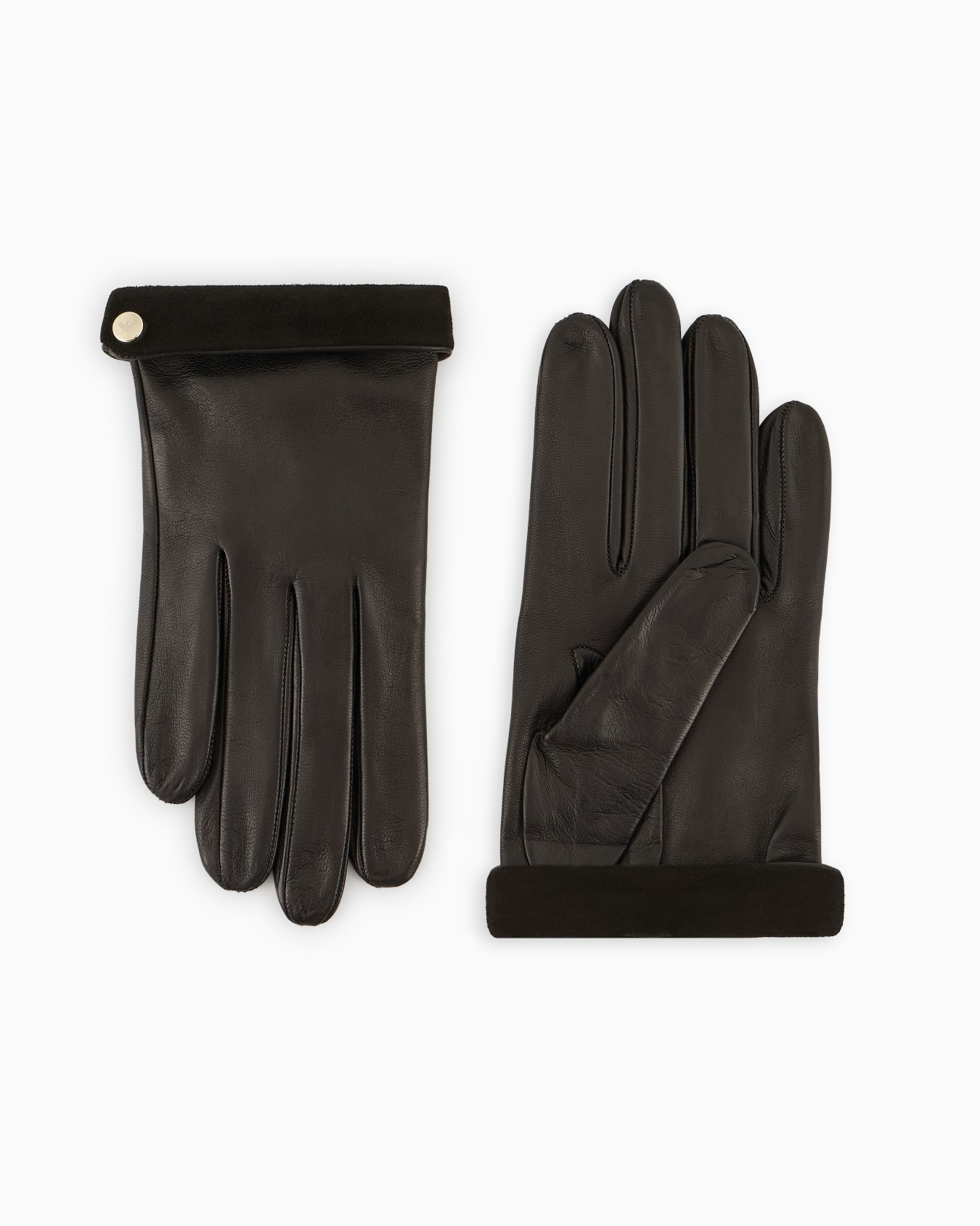 Gants en nappa avec bord en cuir suédé Diapositive 0