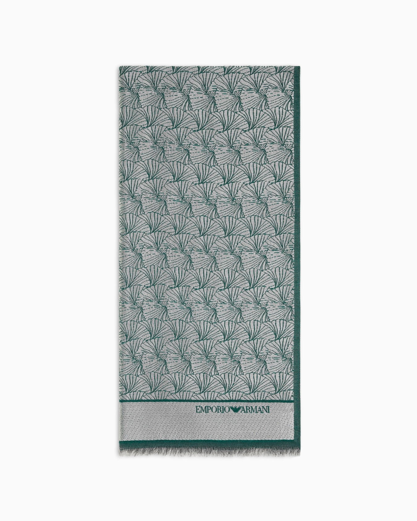 Stole with all-over ginkgo jacquard pattern Slide 0
