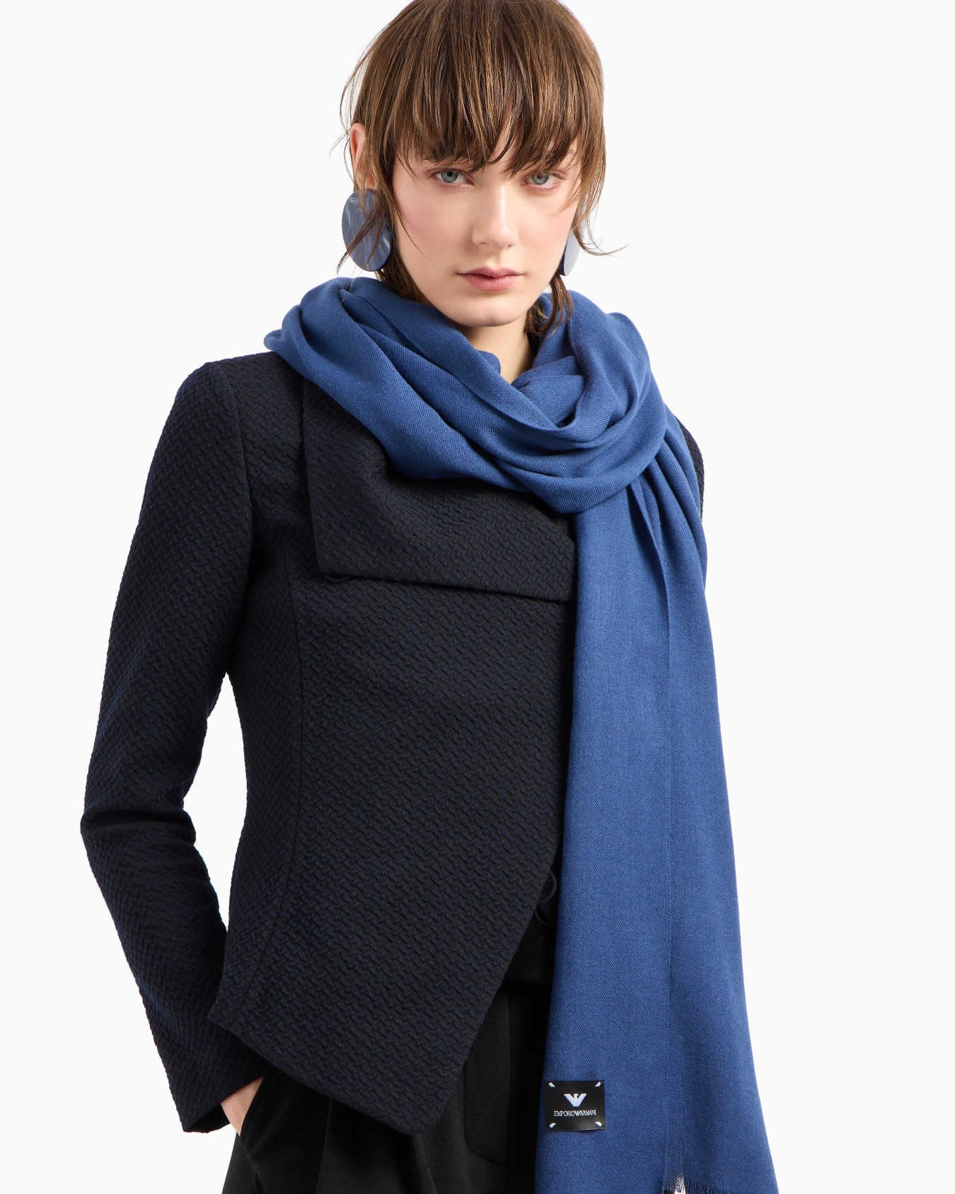 Étole en mélange de viscose de couleur unie Diapositive 2