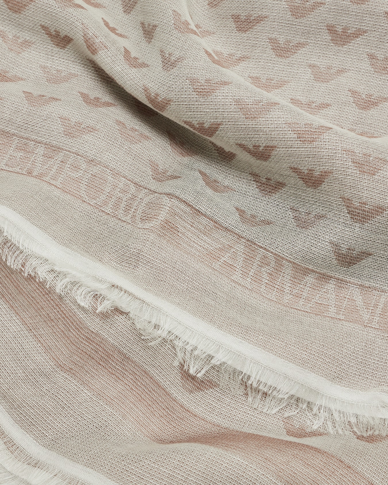 Foulard en mélange de laine vierge avec petit aigle all over Diapositive 1