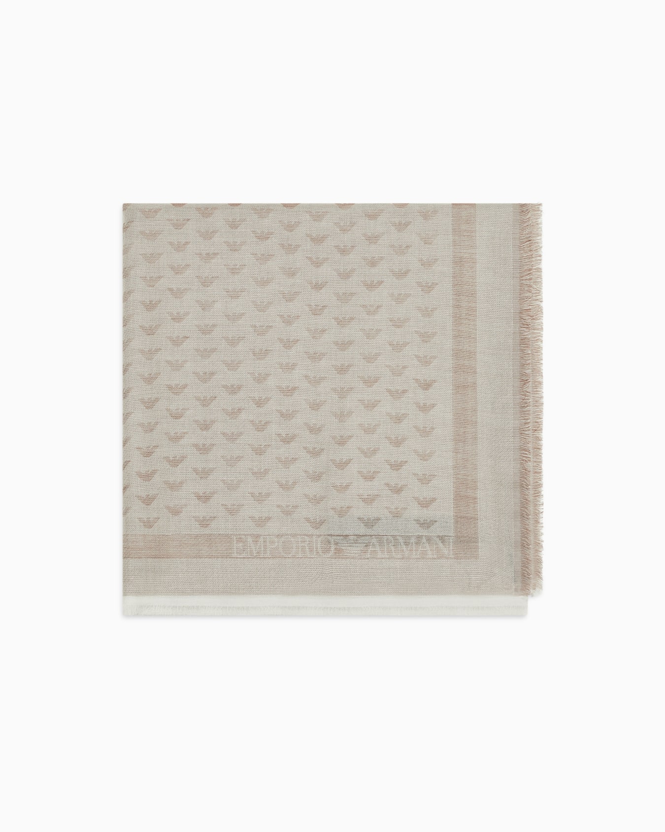 Foulard en mélange de laine vierge avec petit aigle all over Diapositive 0