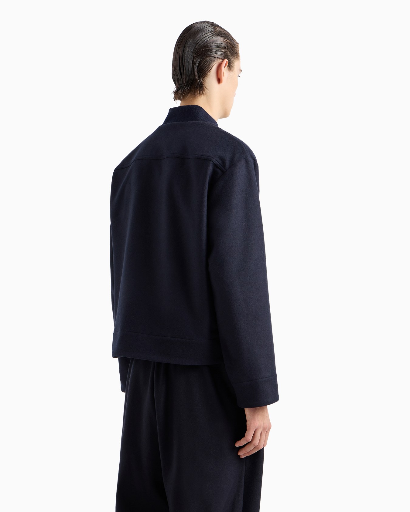 Zip-up blouson in virgin wool cloth Slide 3
