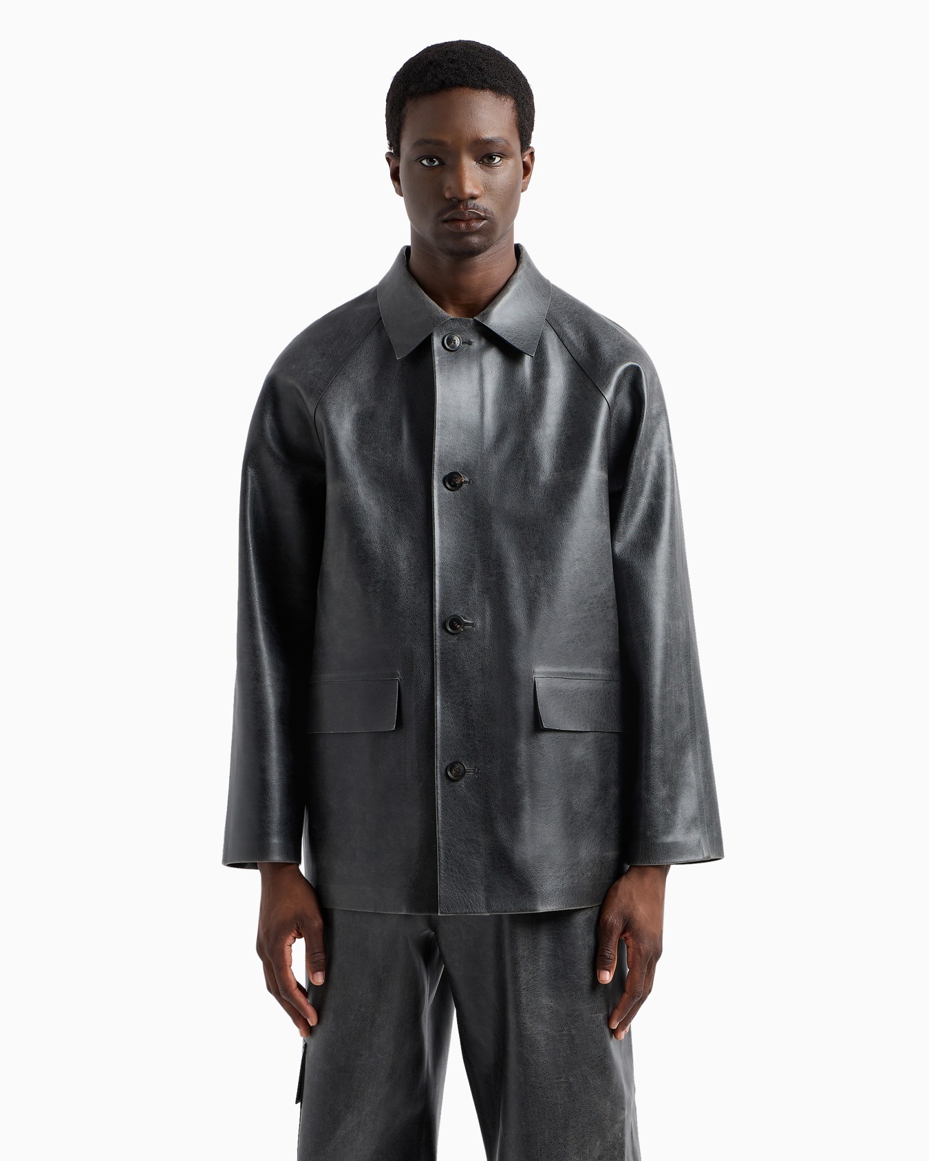 Abrigo de tejido revestido efecto piel Diapositiva 2