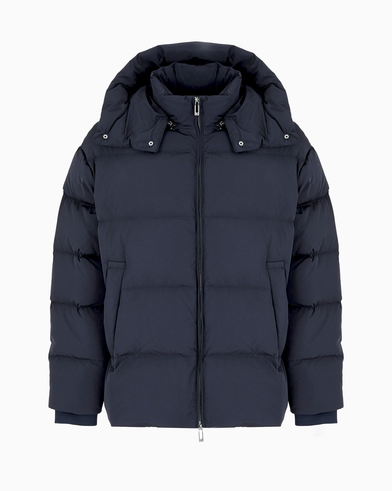 Full-zip water-repellent quilted ottoman nylon down jacket Diapositiva 0