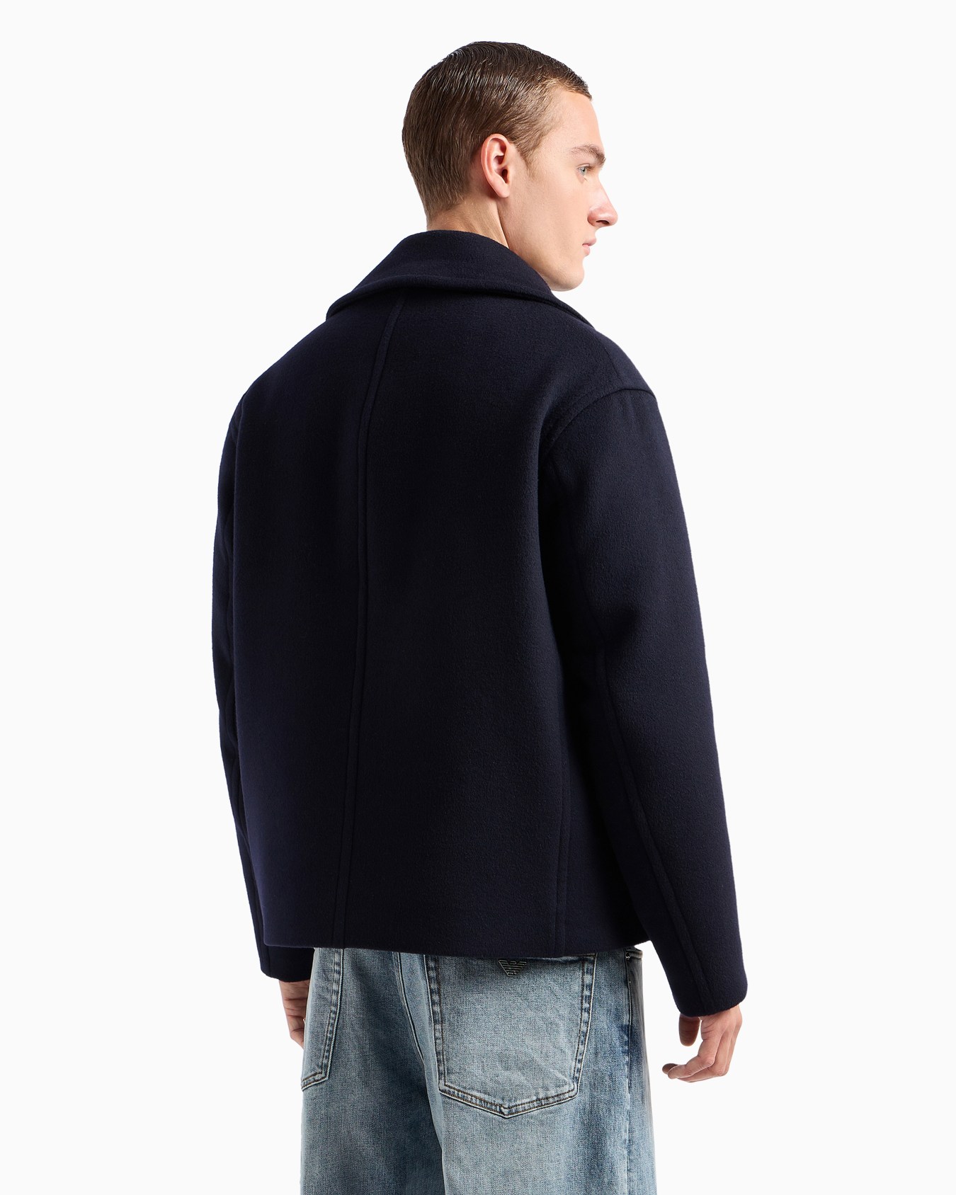 Double-breasted blouson in virgin wool cloth Slide 3
