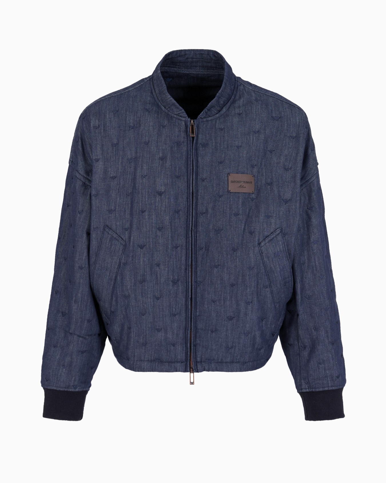 Chaqueta denim con microáguila bordada por toda la prenda Diapositiva 0