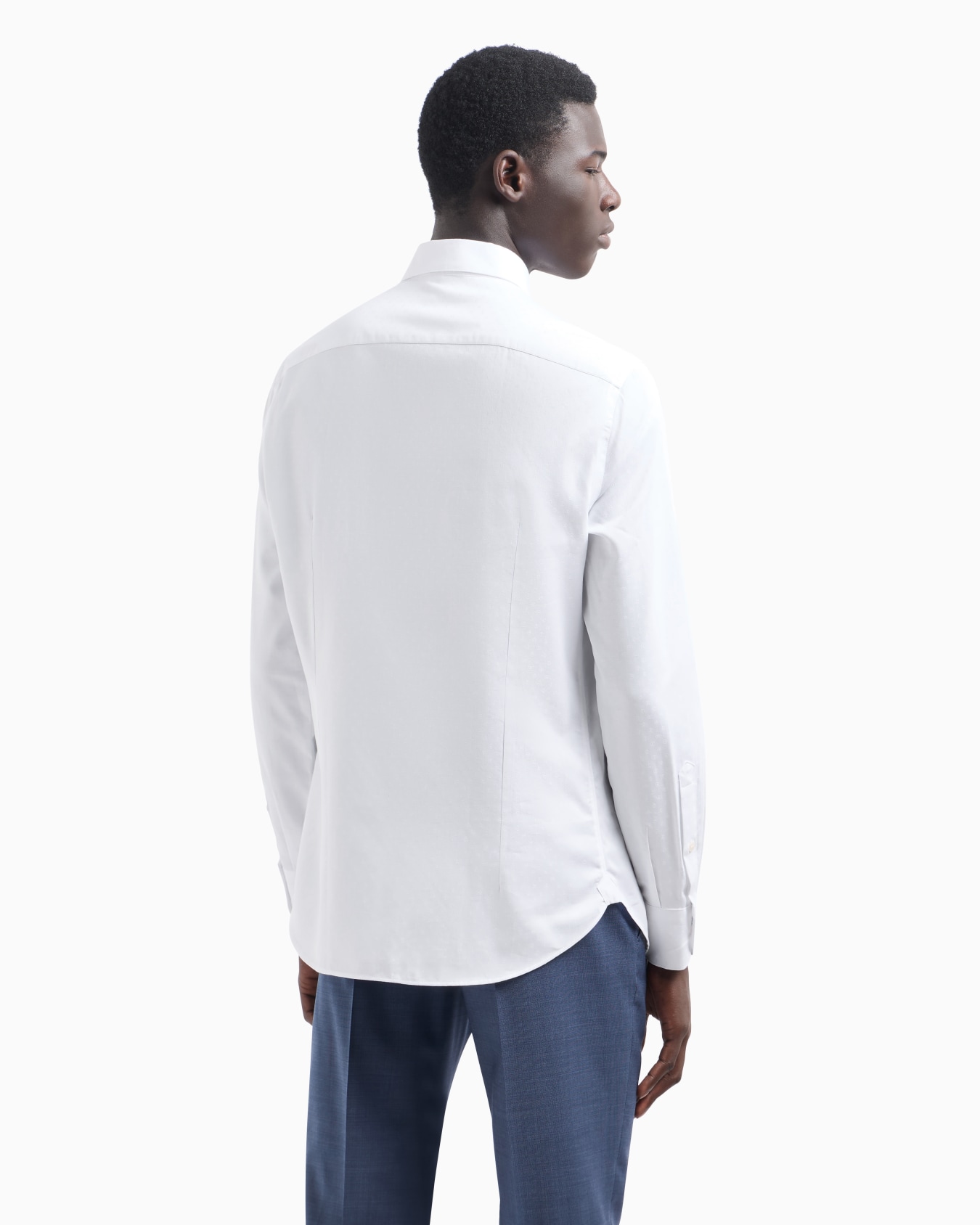 Camicia in cotone con logo lettering dots jacquard all over Slide 2