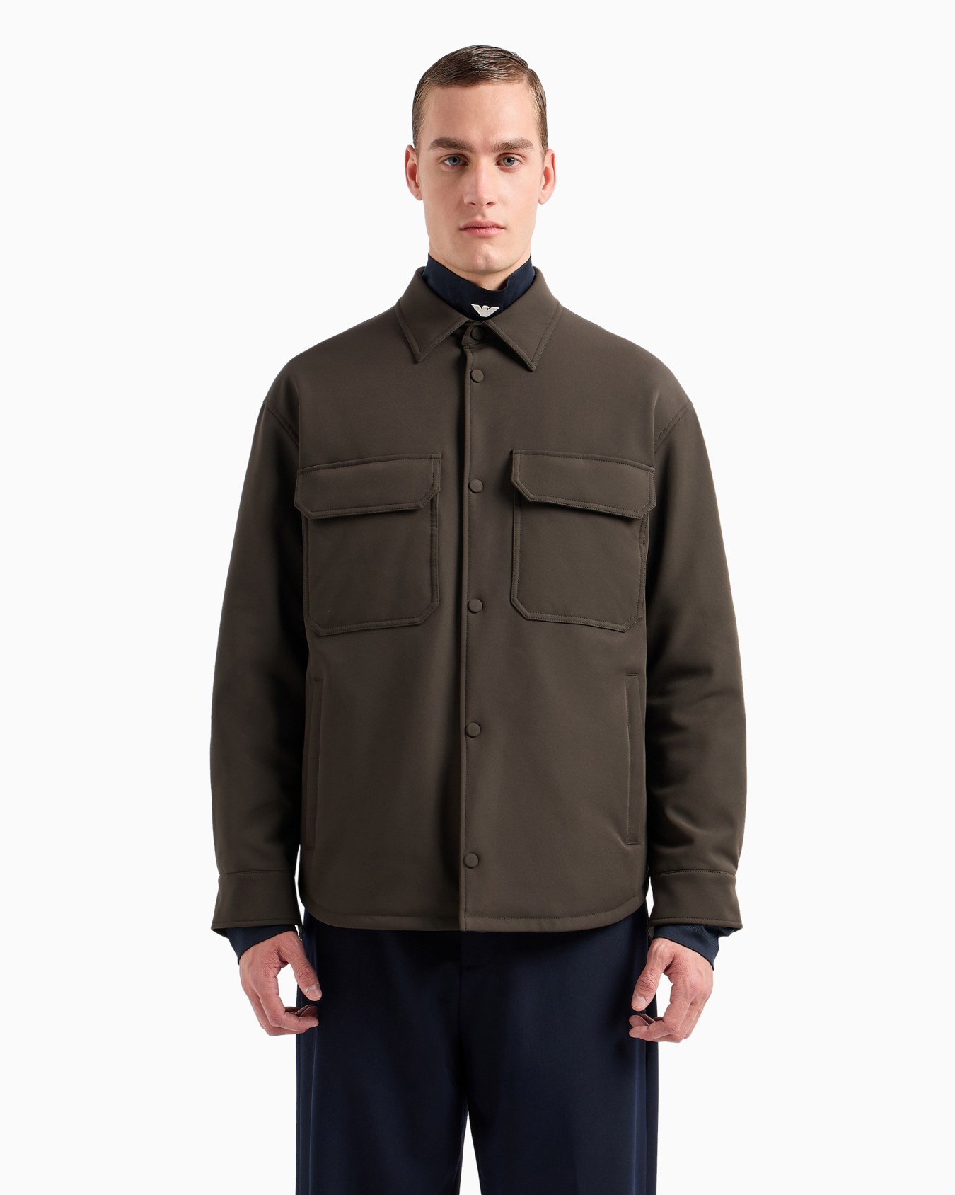 Giacca camicia comfort fit in nylon soft hand Slide 2
