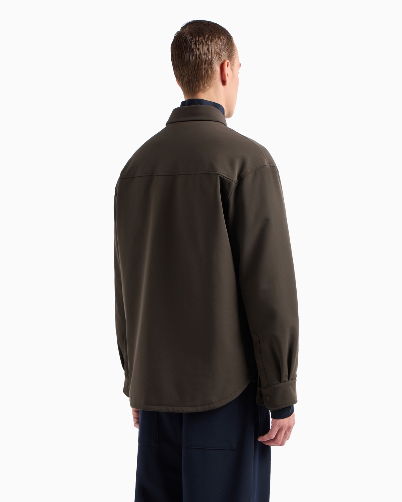 Giacca camicia comfort fit in nylon soft hand Slide 3
