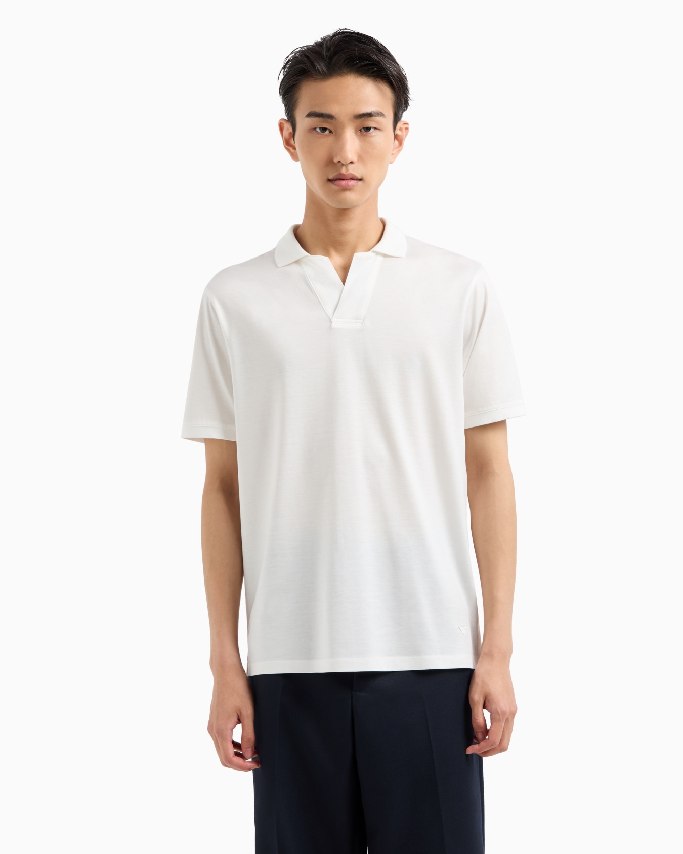 Lyocell-blend jersey polo shirt Slide 1