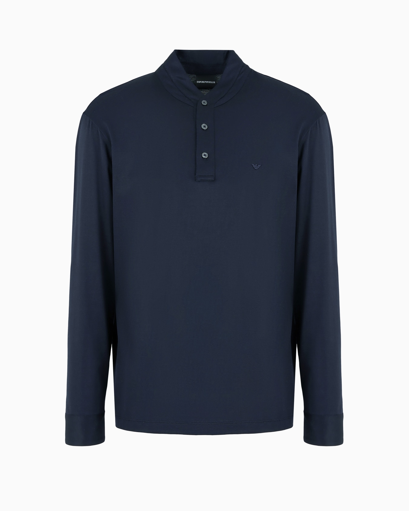Polo con cuello panadero en punto de mezcla de lyocell  Diapositiva 0