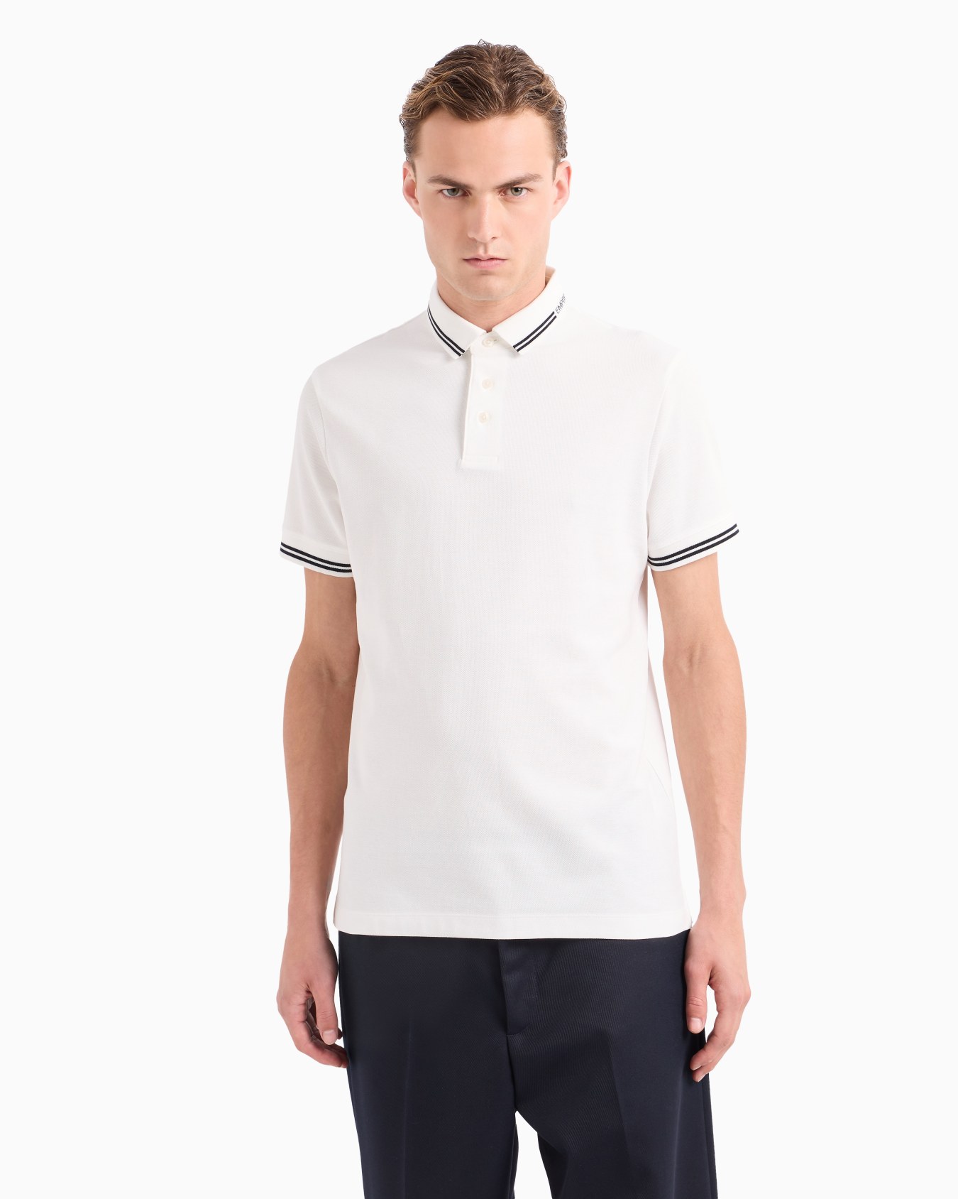 Jersey polo shirt with placed logo Slide 1