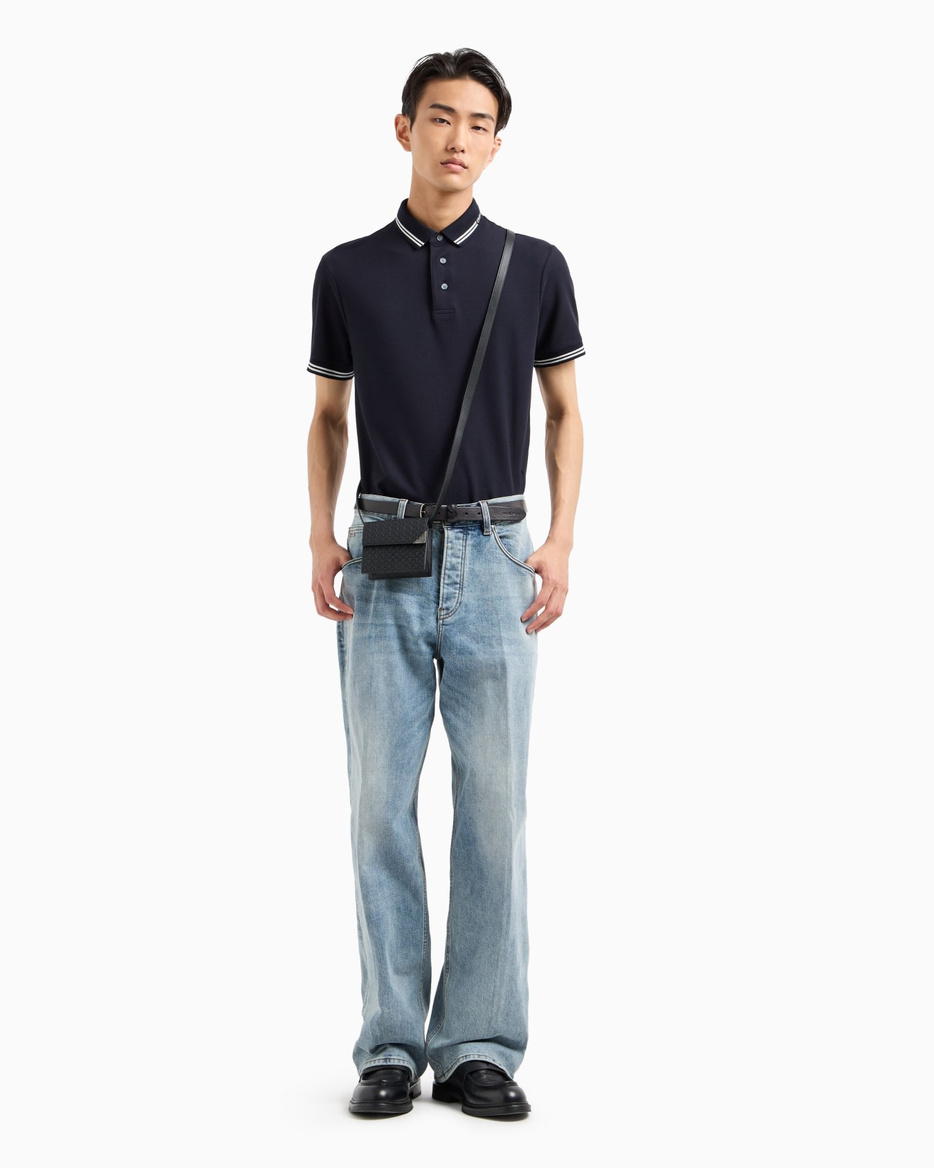 Jersey polo shirt with placed logo Slide 3