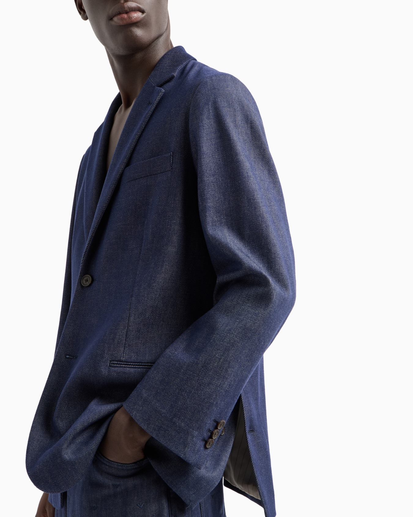 Blazer à simple boutonnage en denim mélange lyocell ASV Diapositive 4