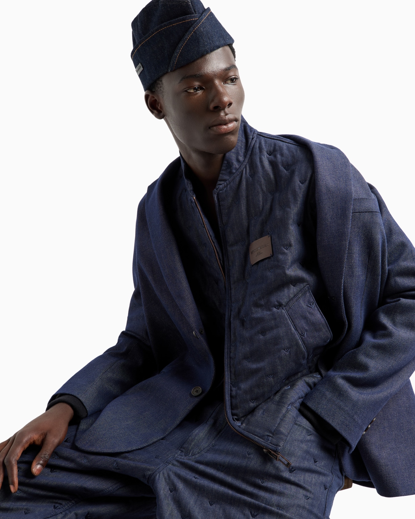 Blazer à simple boutonnage en denim mélange lyocell ASV Diapositive 5