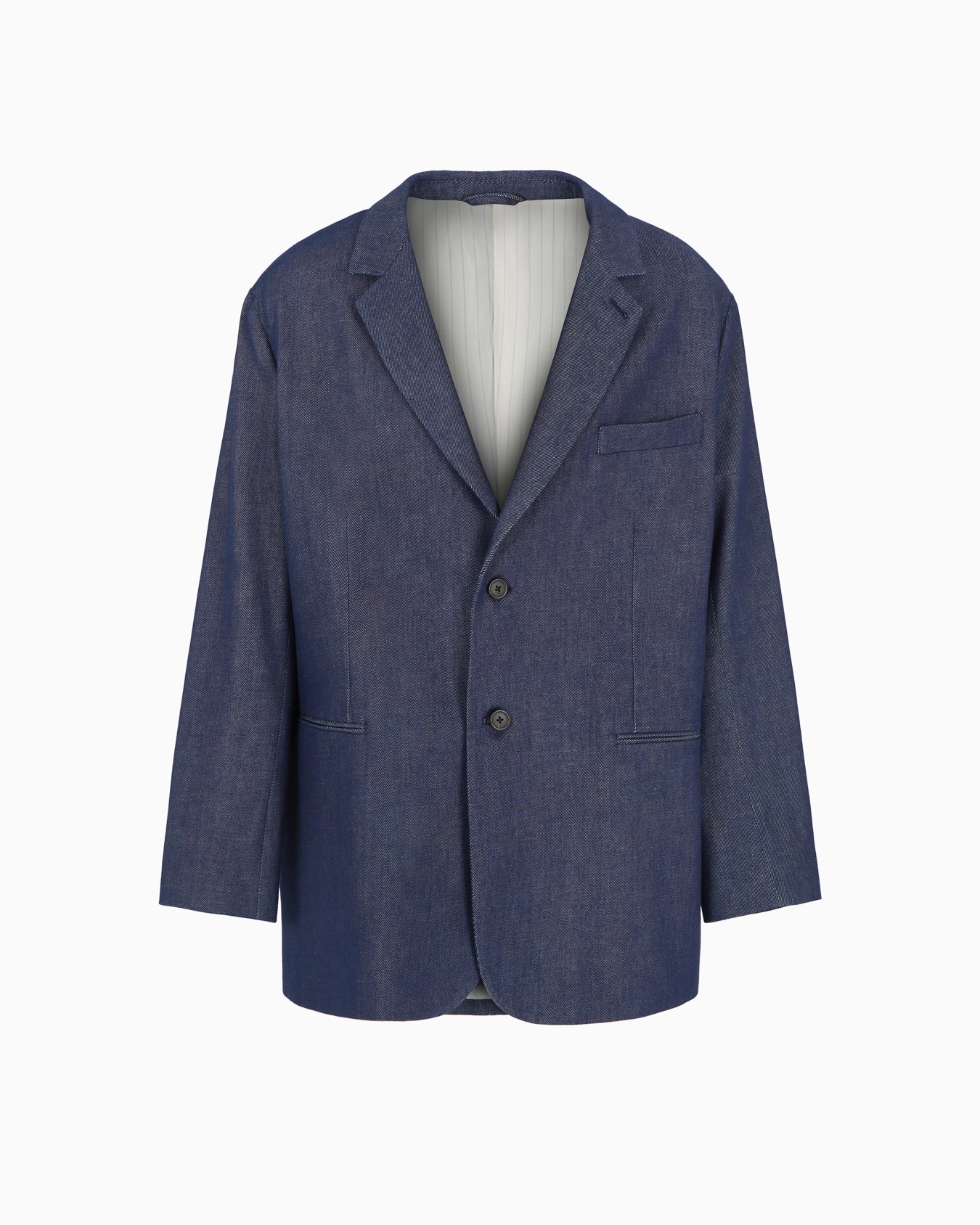 Blazer à simple boutonnage en denim mélange lyocell ASV Diapositive 0