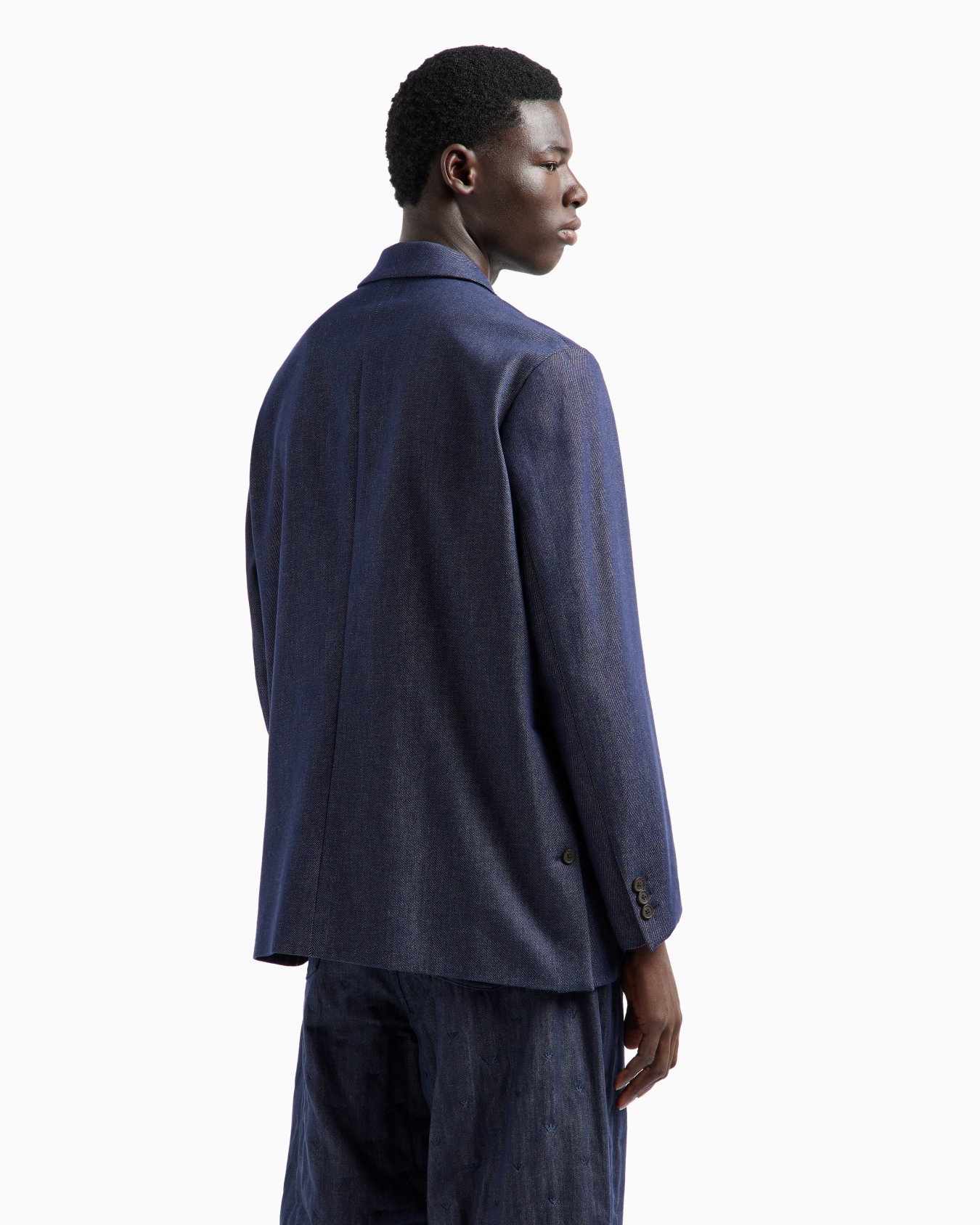 Blazer à simple boutonnage en denim mélange lyocell ASV Diapositive 2