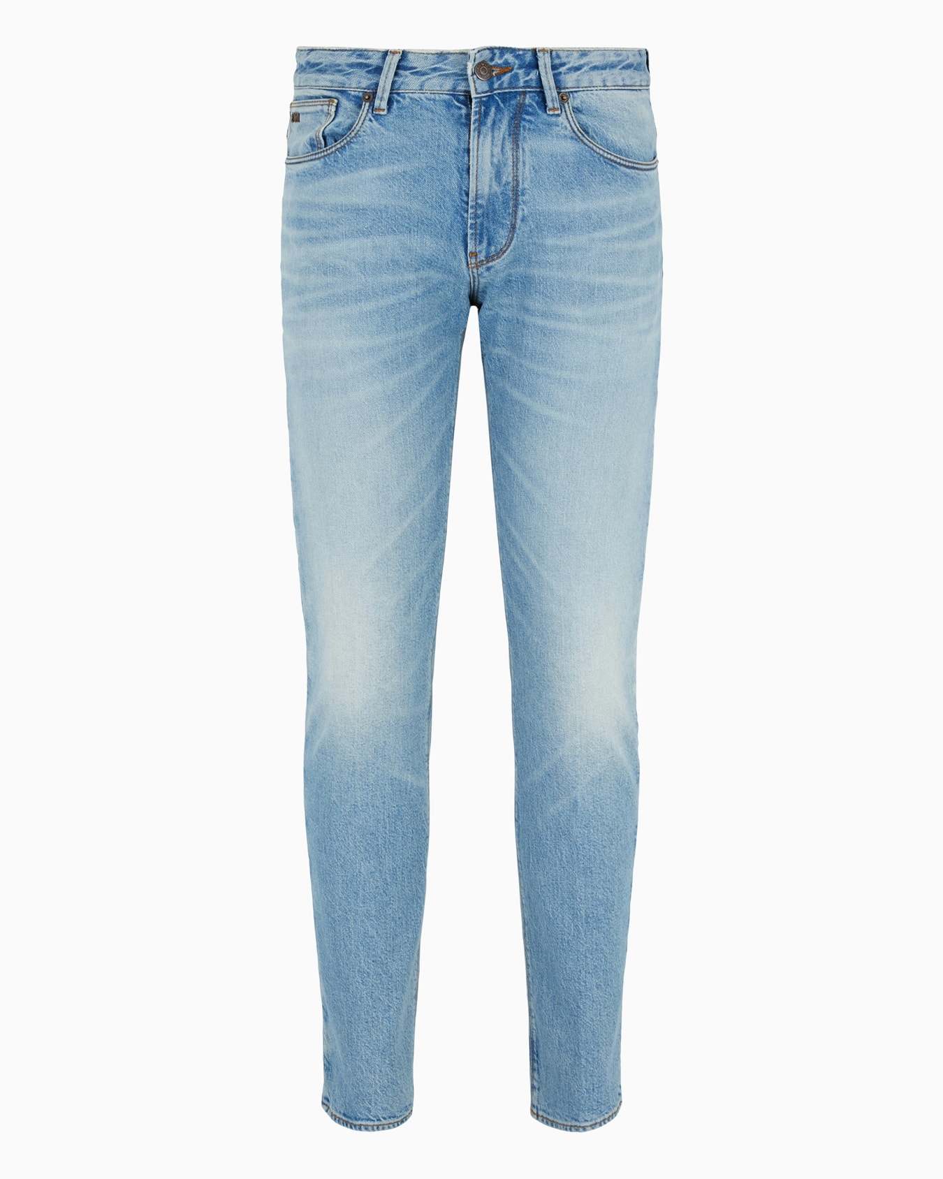 Vaqueros J06 slim fit en denim elástico con lavado aclarado y tratamiento efecto sucio Diapositiva 0