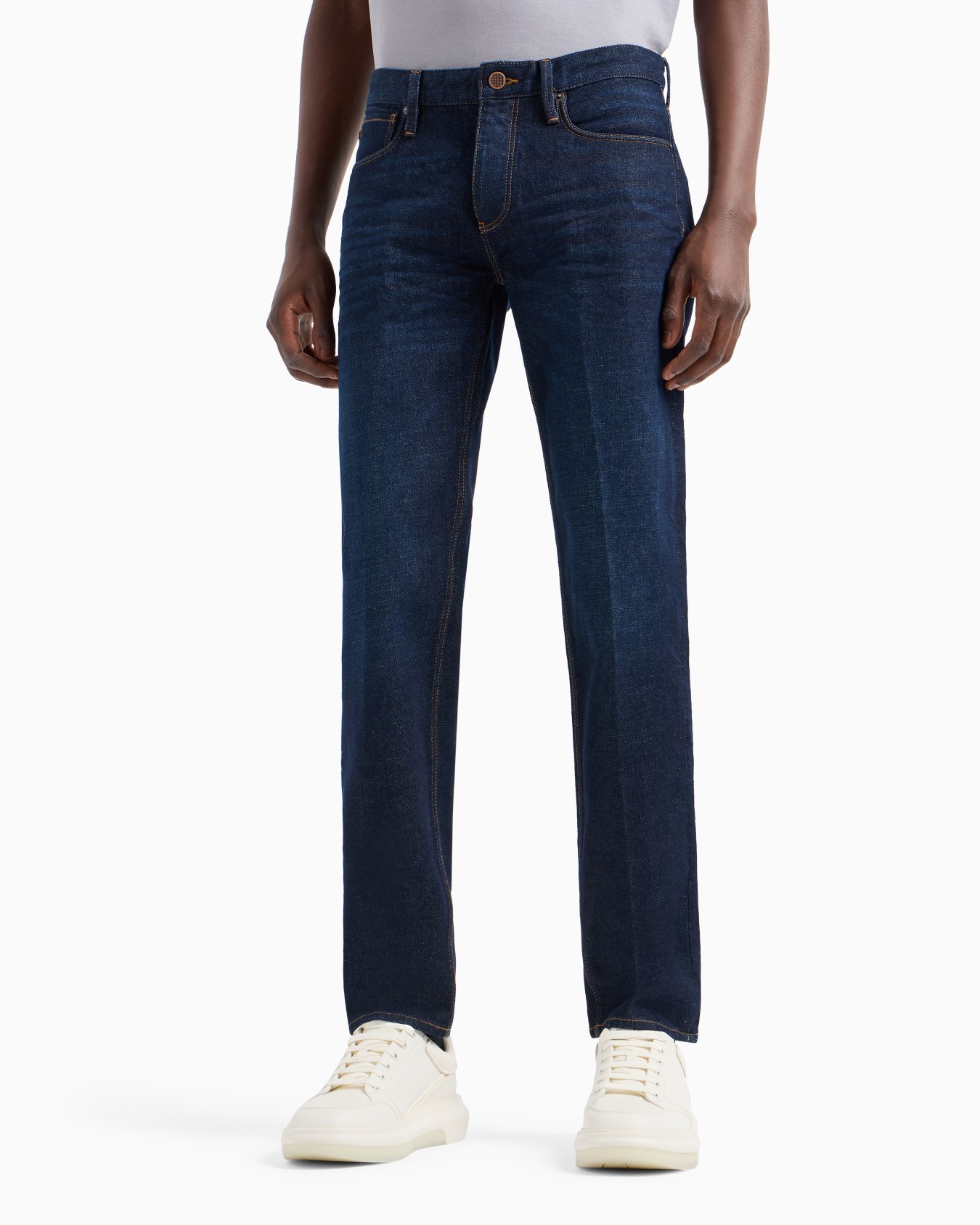J75 Slim-fit marbleised-treatment denim jeans Slide 1