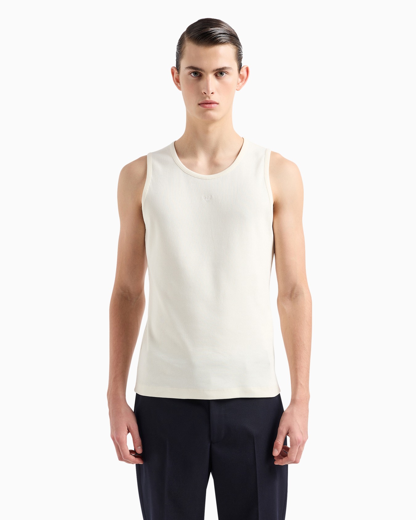 Knit-effect ribbed tank top Slide 2