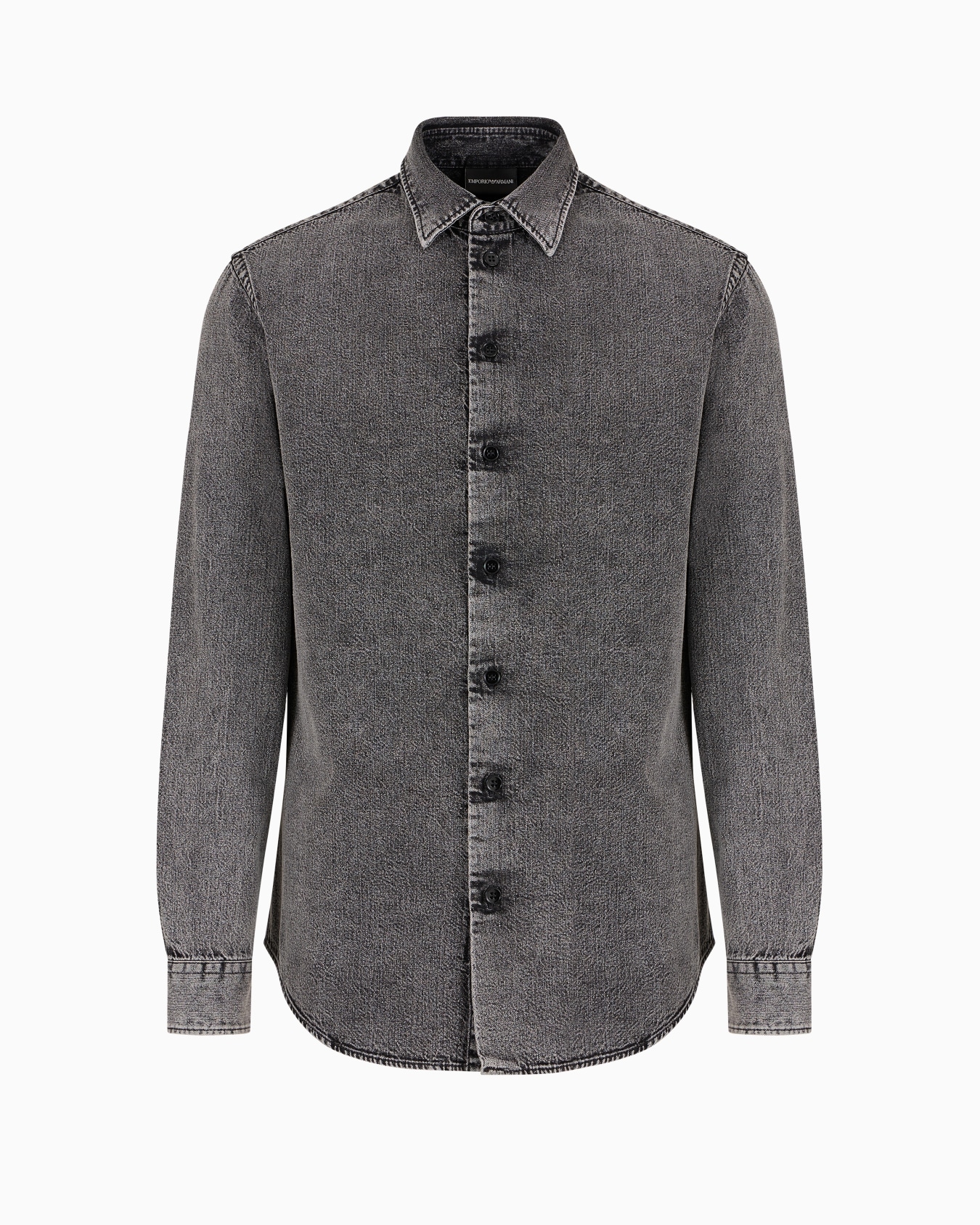 Camicia in denim trattato in capo Slide 0