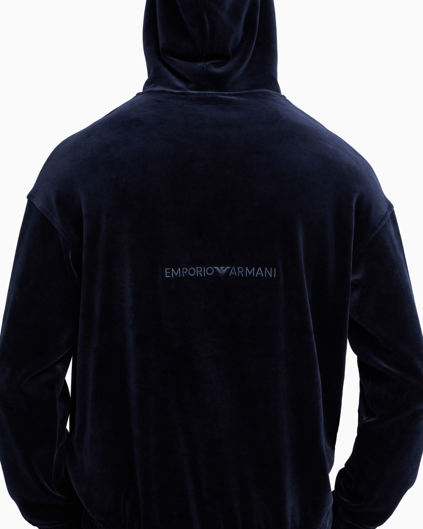 Sweat-shirt à capuche en chenille avec broderie Emporio Armani Diapositive 5