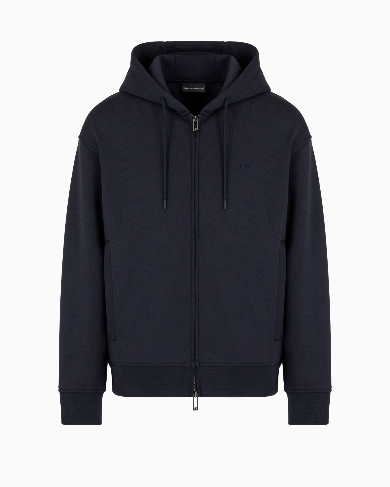 Sweat-shirt en mélange de jersey lyocell avec capuche et fermeture zippée Diapositive 0