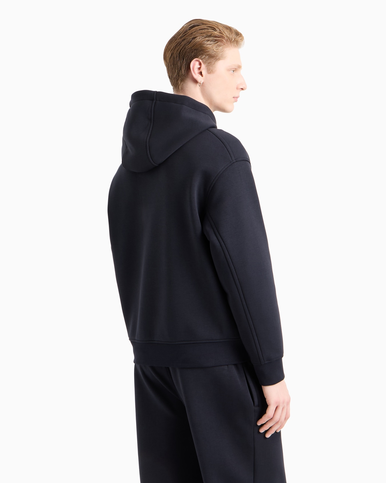 Sweat-shirt en mélange de jersey lyocell avec capuche et fermeture zippée Diapositive 2