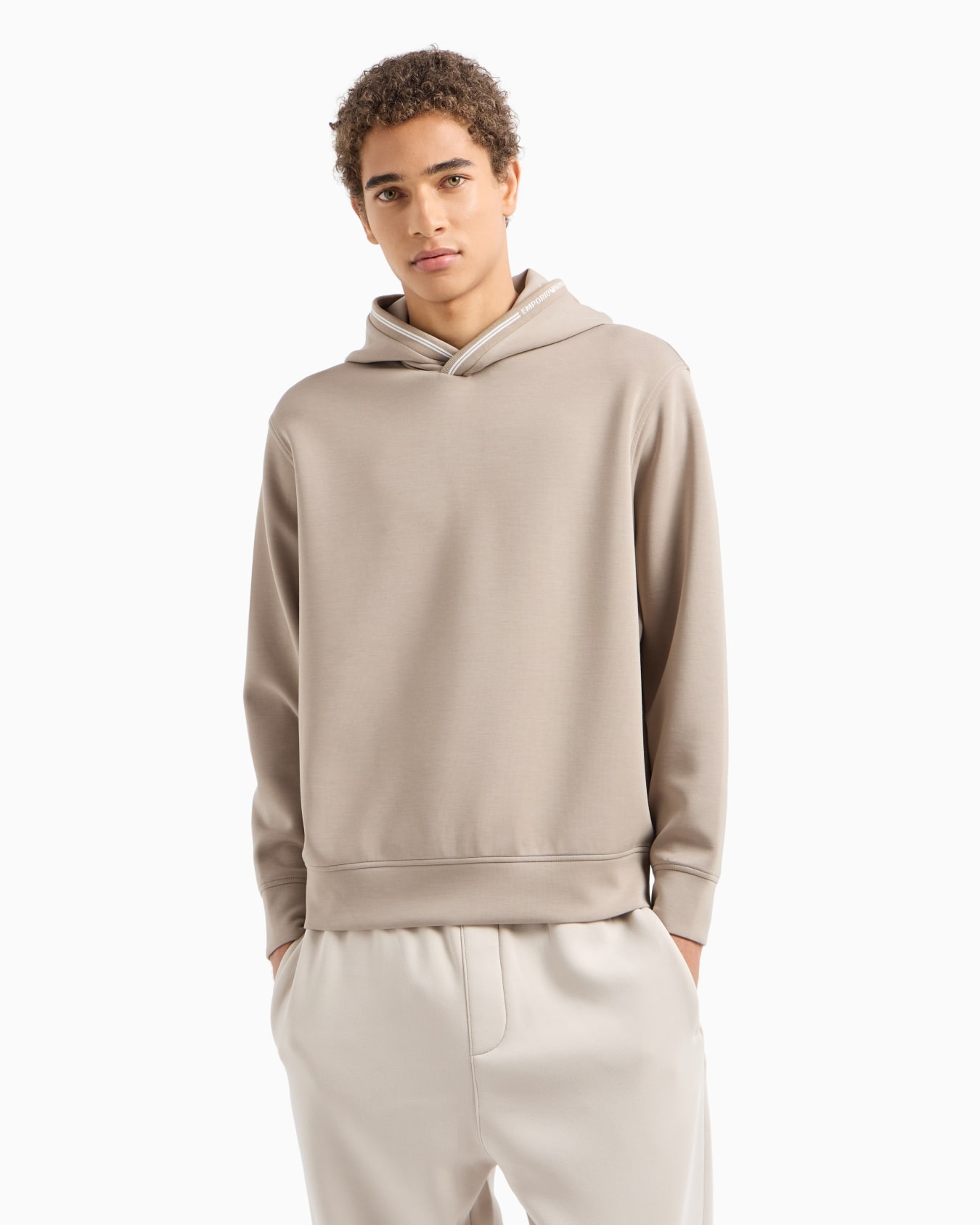 Hooded sweatshirt in bonded jersey Slide 1