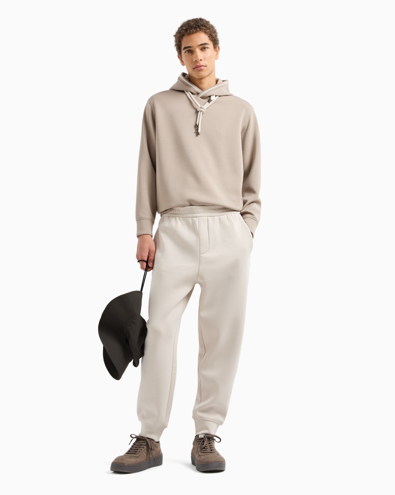 Hooded sweatshirt in bonded jersey Slide 3