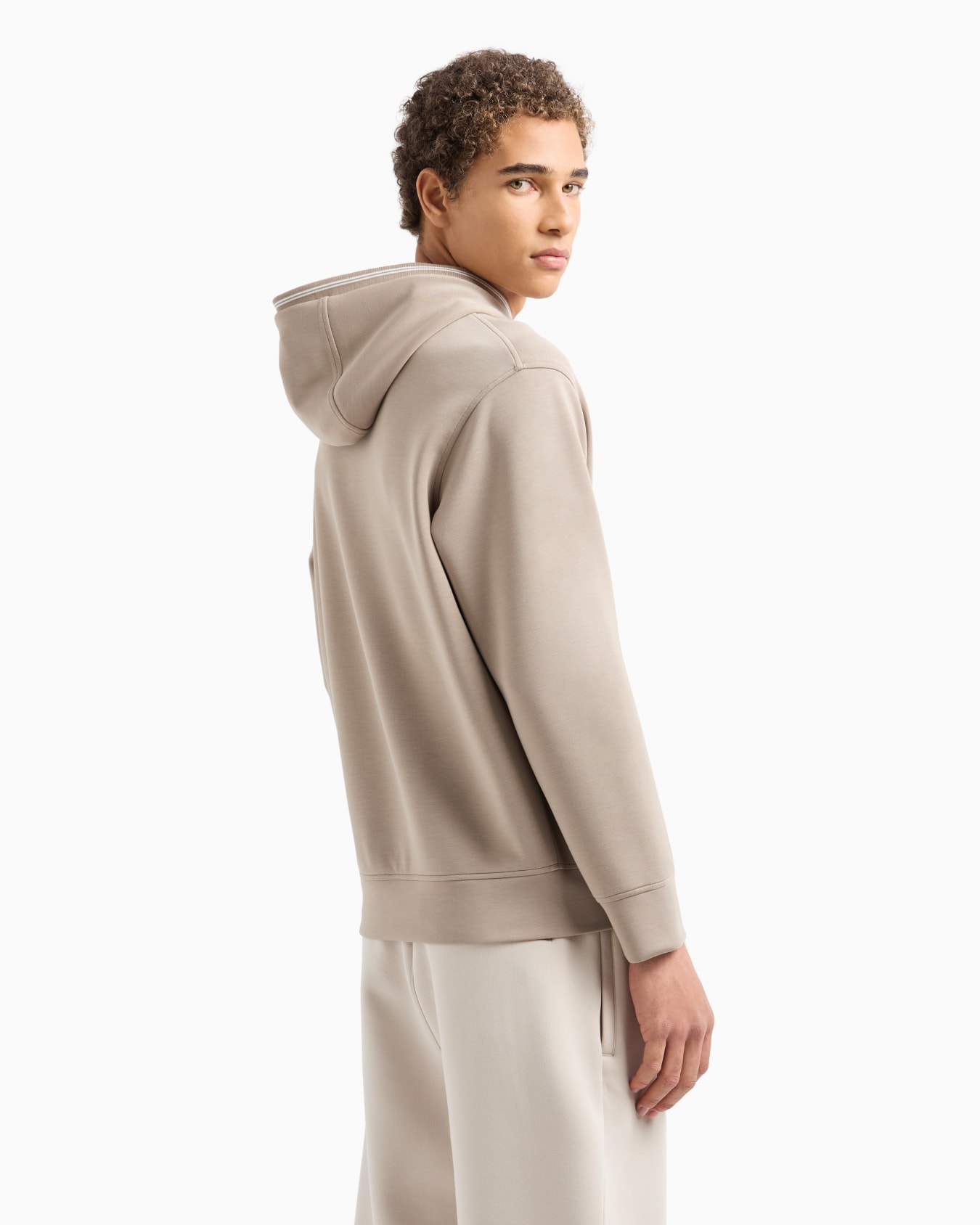 Hooded sweatshirt in bonded jersey Slide 2