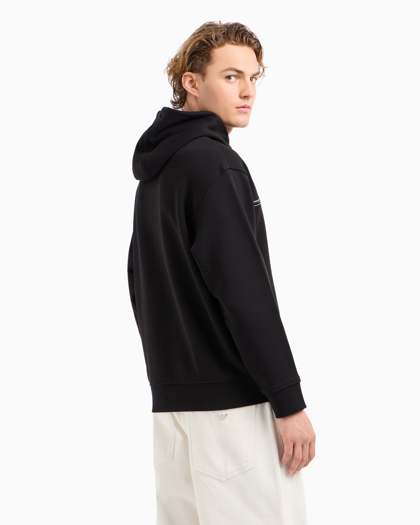 Sweat-shirt en jersey avec capuche et logo bombé en relief Diapositive 3