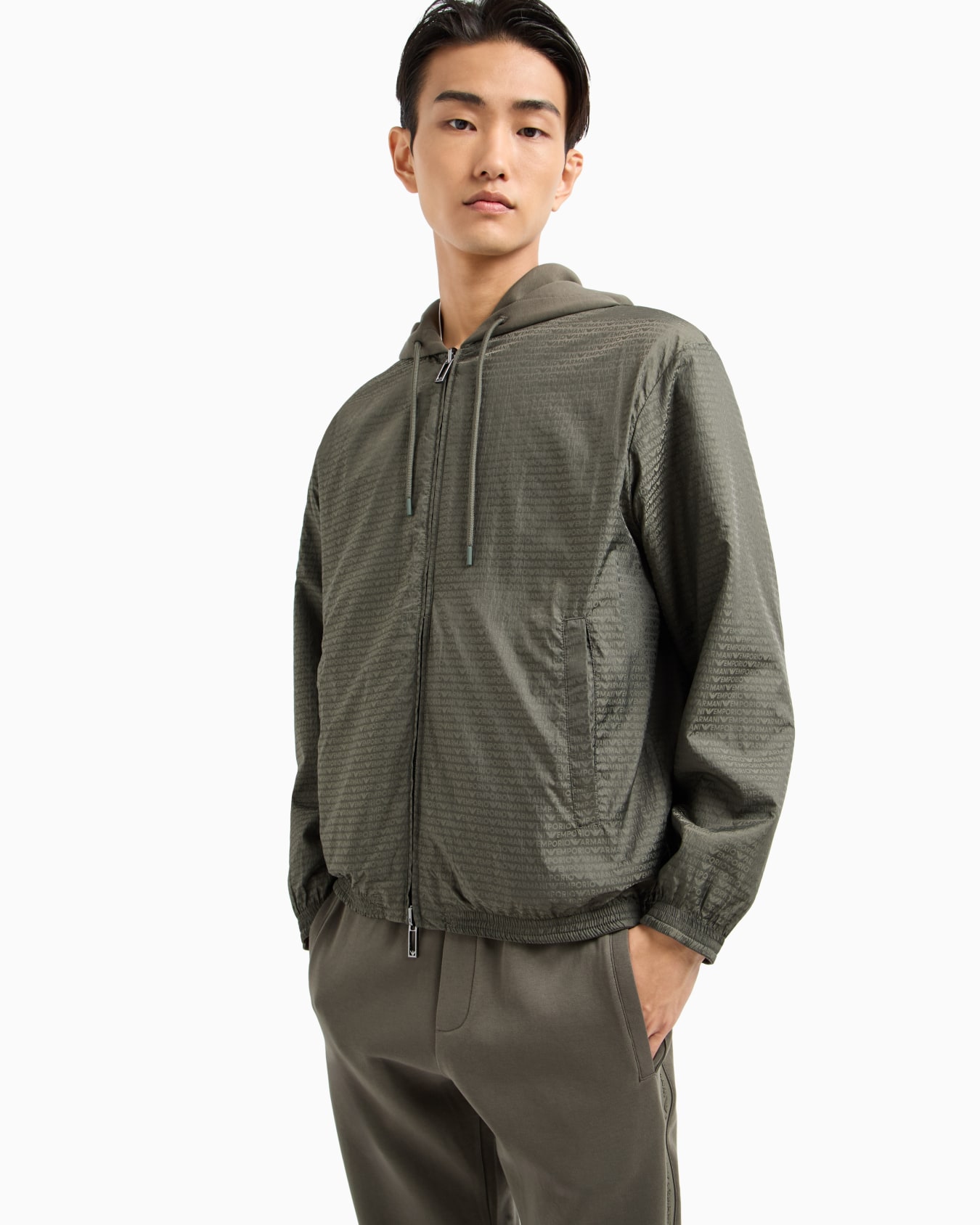Reversible hooded zip-up sweatshirt in double jersey Slide 6